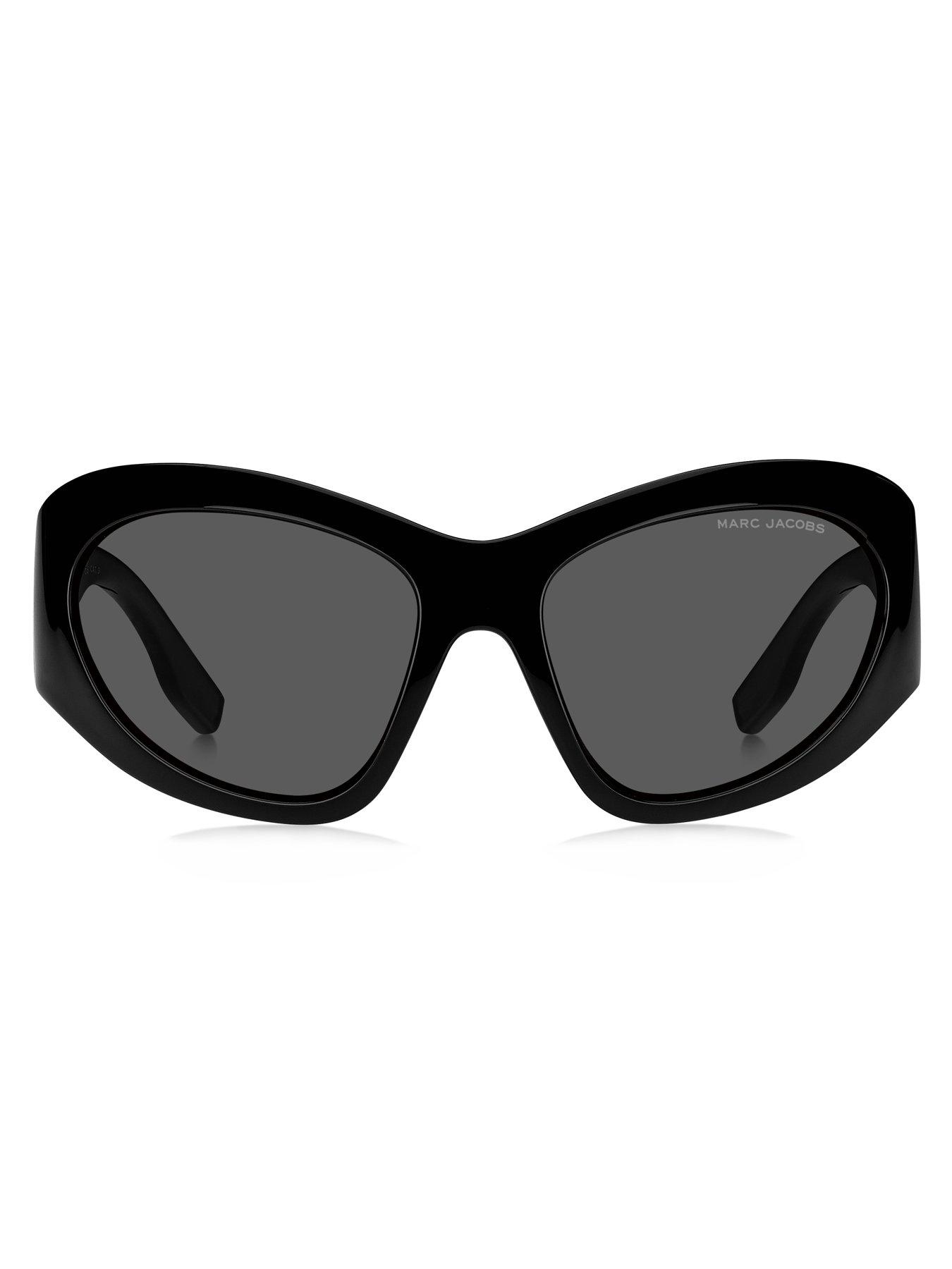  image of marc-jacobs-marc-773s-wraparound-polyamide-sunglasses-black