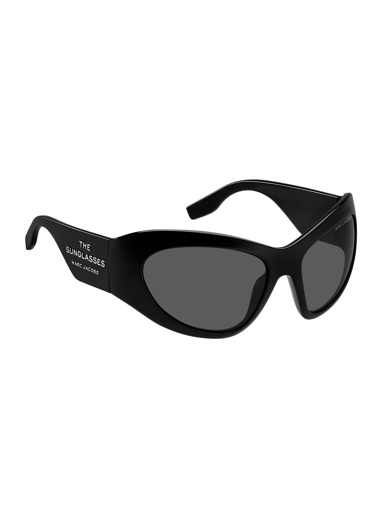  image of marc-jacobs-marc-773s-wraparound-polyamide-sunglasses-black
