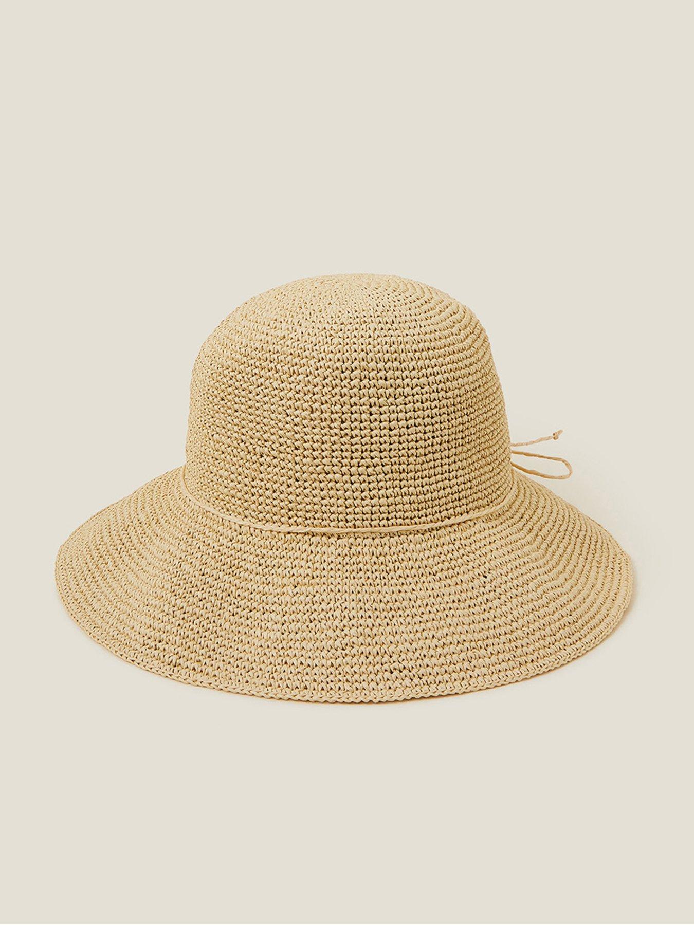  image of accessorize-straw-bucket-hat-natural