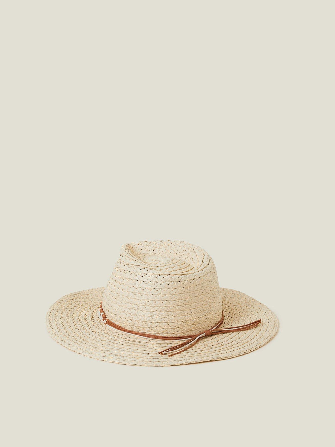  image of accessorize-western-straw-fedora-hat-natural