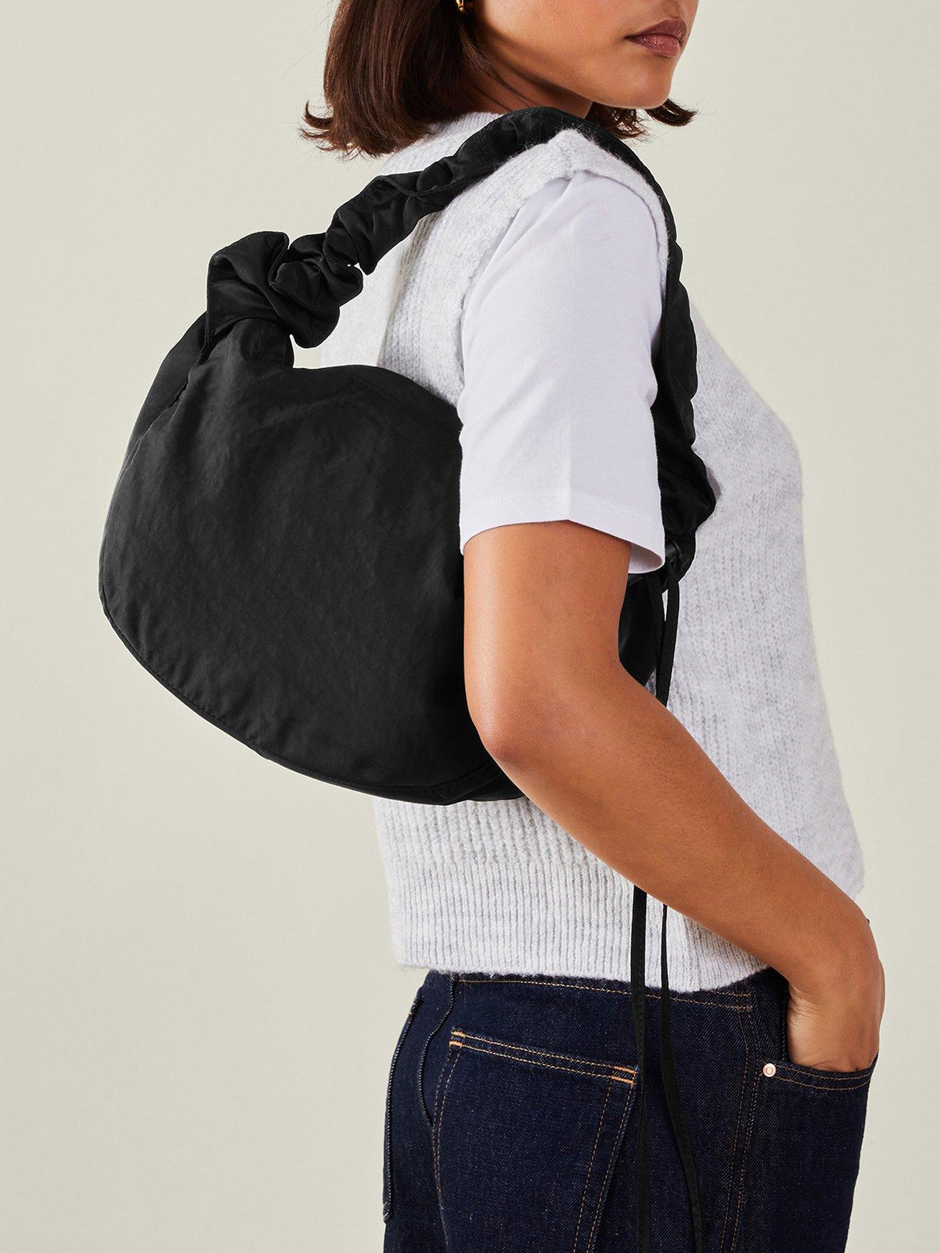  image of accessorize-ruched-sling-bag-black