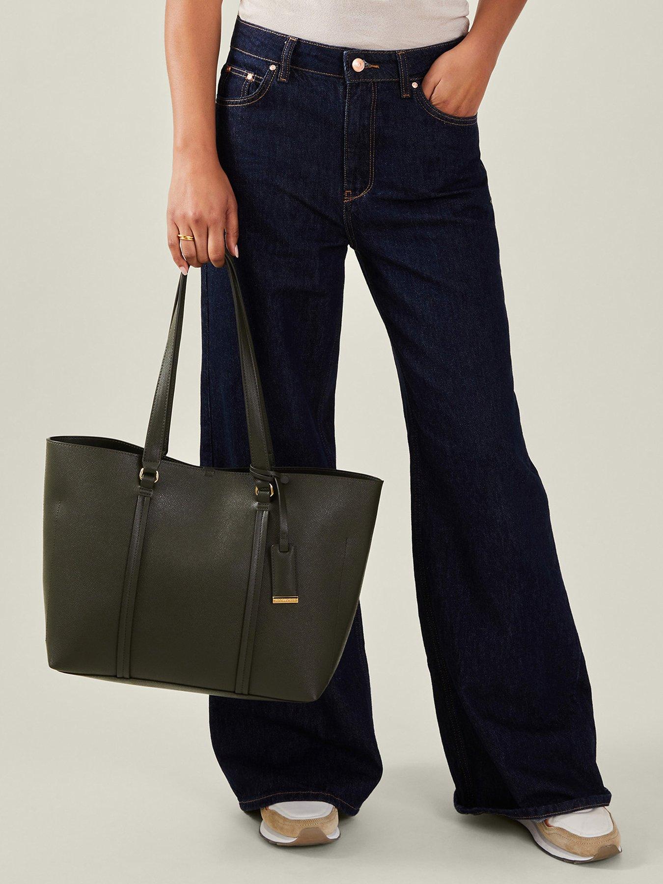  image of accessorize-alex-tote-bag-khaki