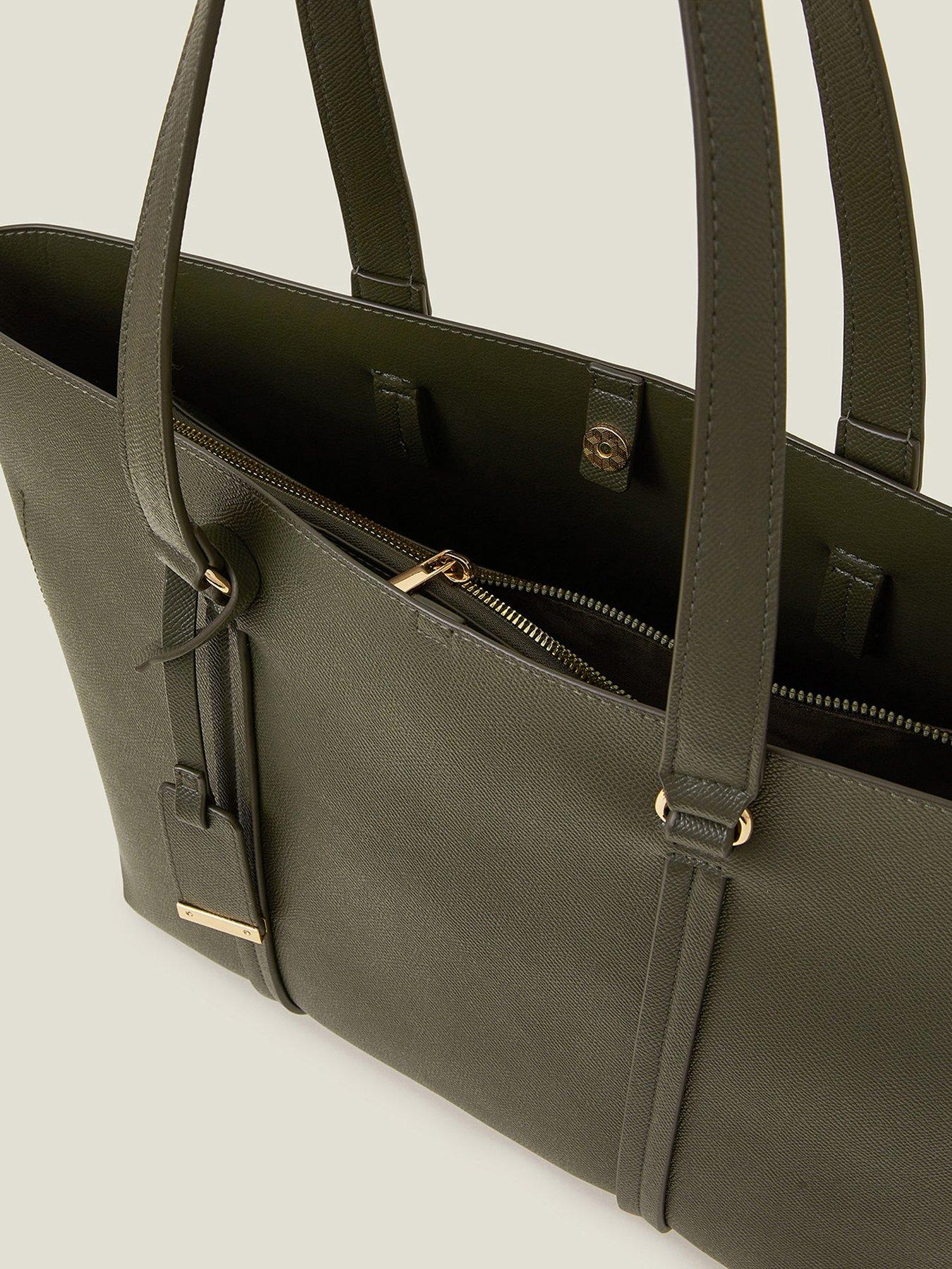  image of accessorize-alex-tote-bag-khaki
