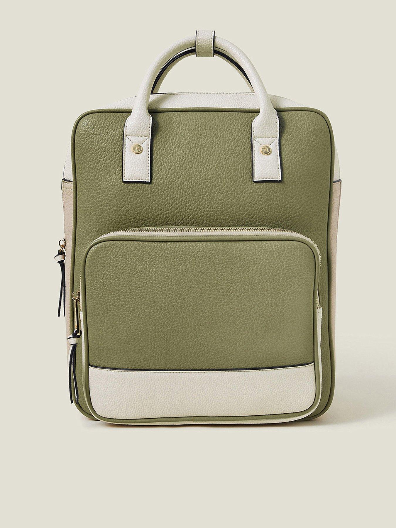 undefined Pocket Handle Backpack Bag - Khaki