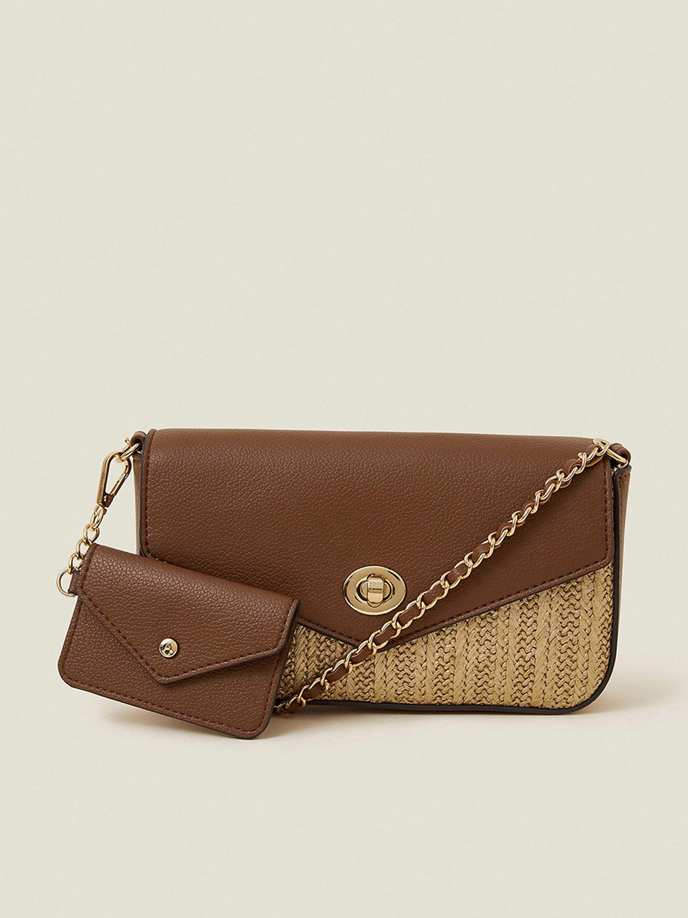  image of accessorize-metallic-raffia-x-body-bag-gold