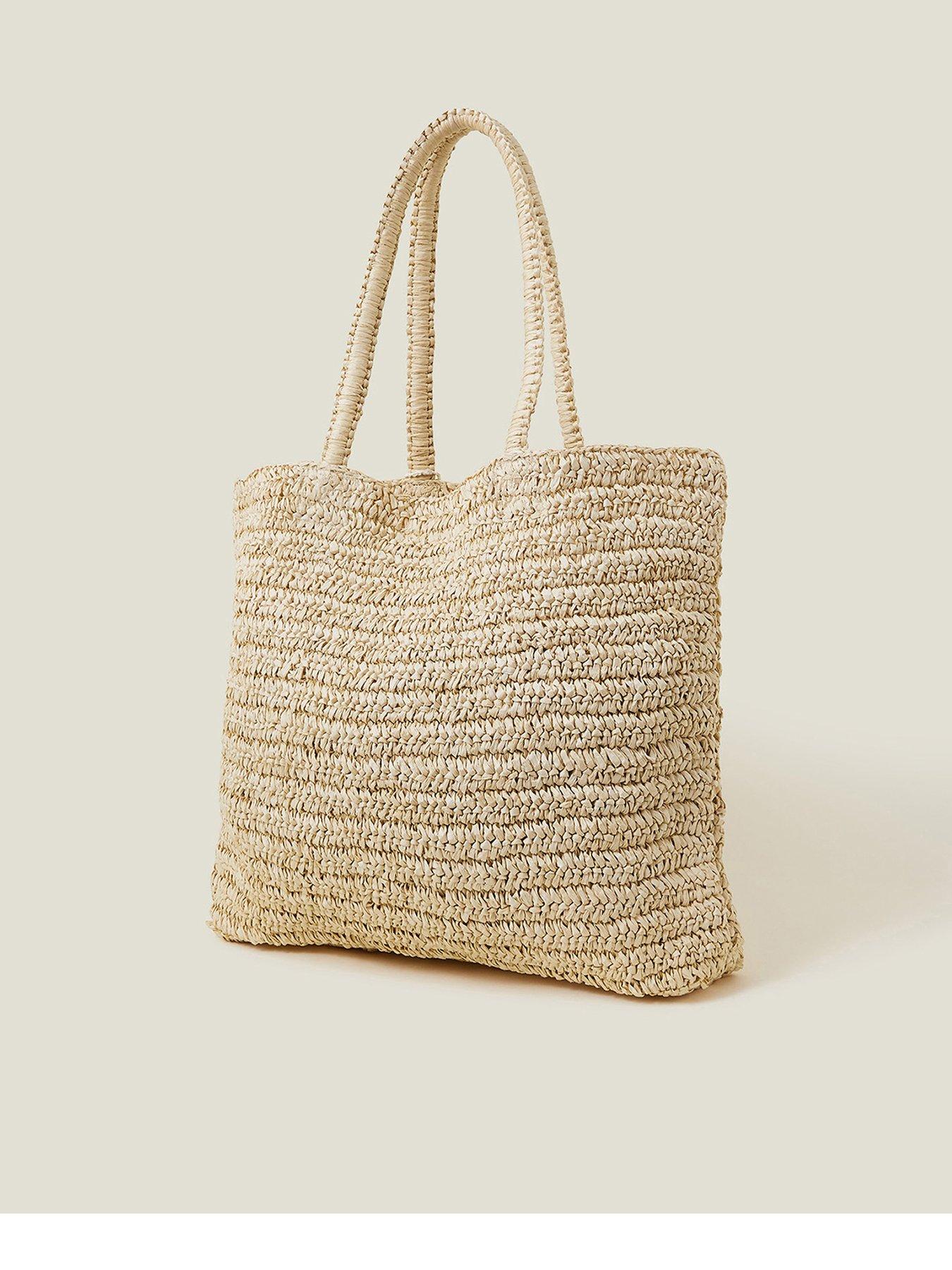  image of accessorize-raffia-daisy-shopper-natural