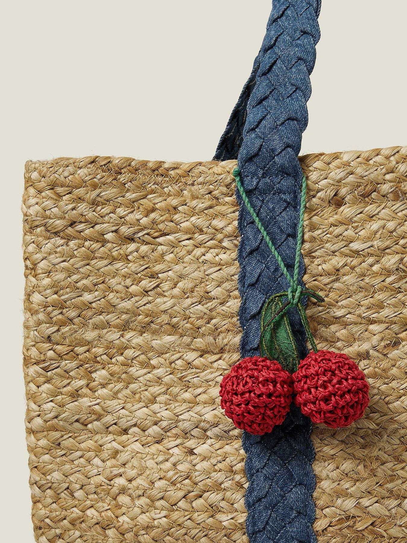 Image 4 of 5 of Accessorize Jute Shoulder Denim Strap - Natural