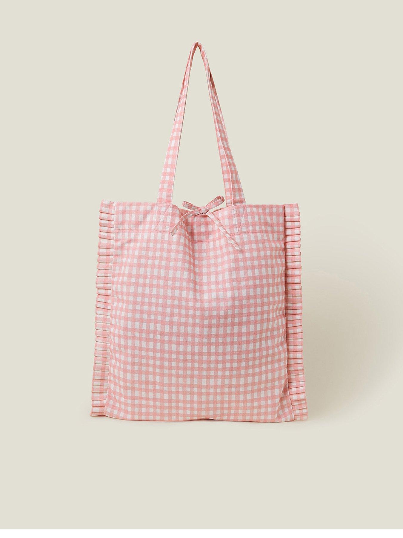 accessorize-gingham-shopper-pink