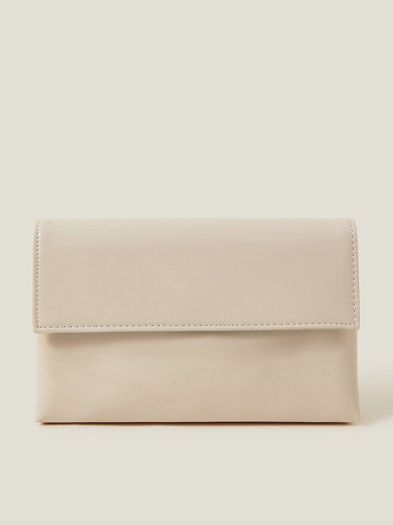 undefined Patent Foldover Clutch - Nude