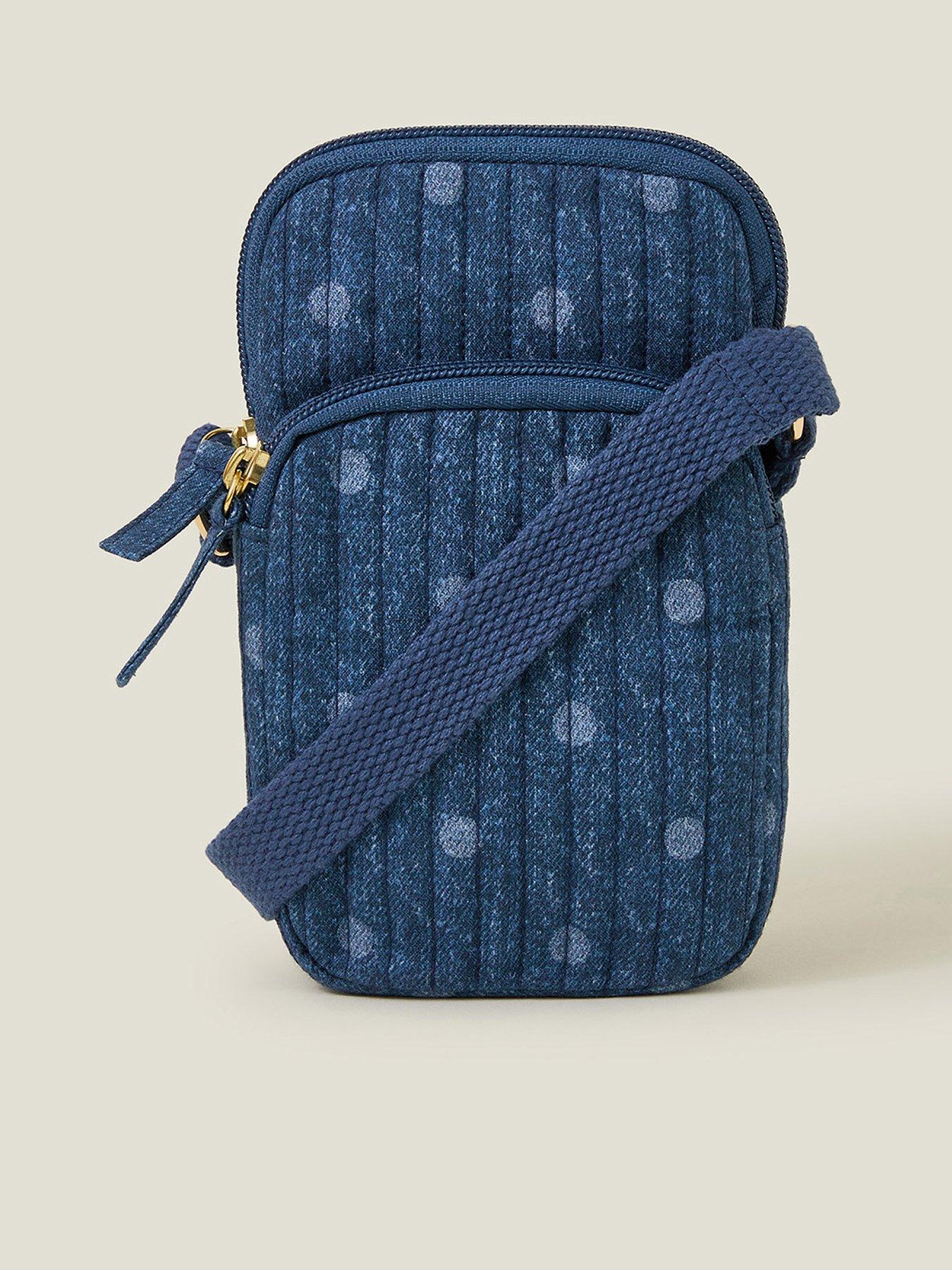  image of accessorize-denim-phone-bag-blue