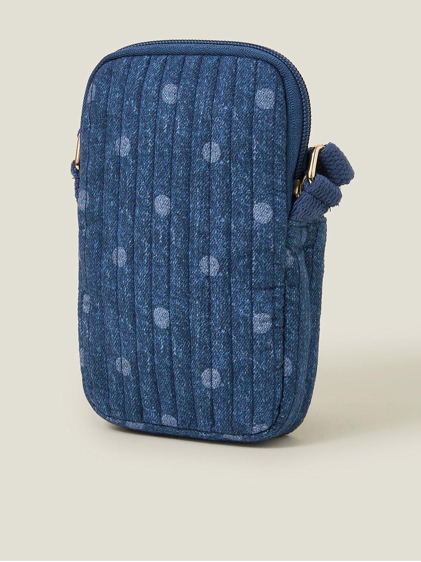  image of accessorize-denim-phone-bag-blue