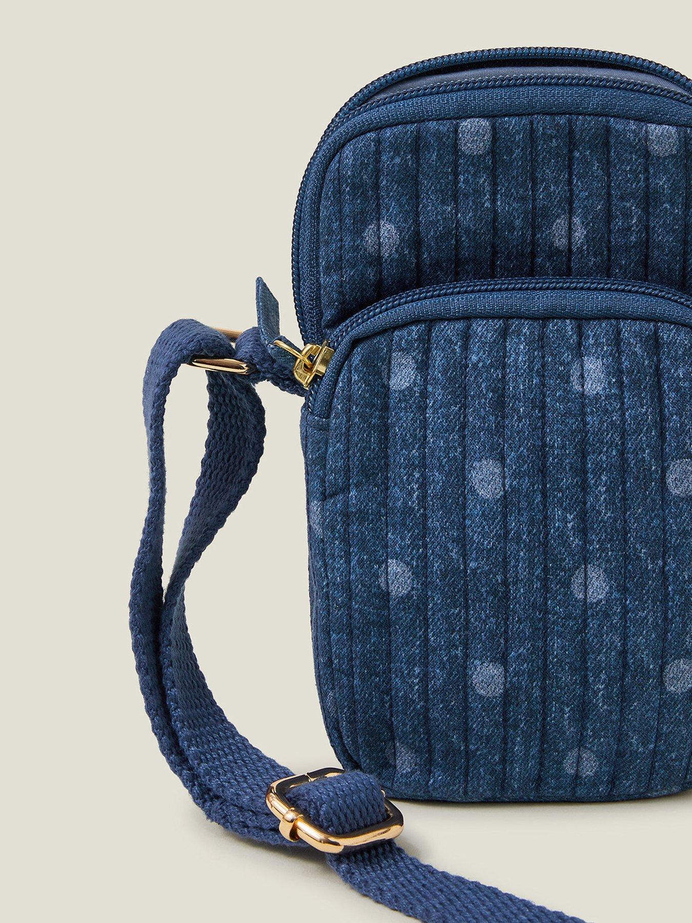  image of accessorize-denim-phone-bag-blue