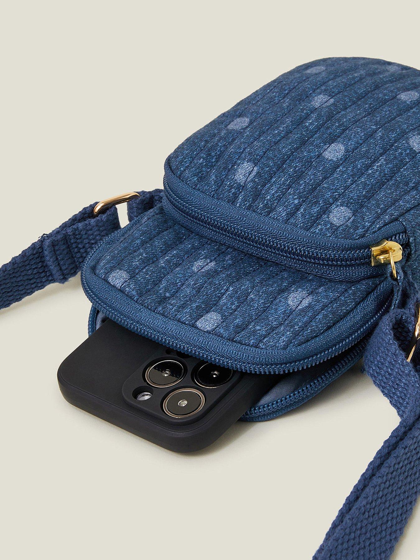  image of accessorize-denim-phone-bag-blue