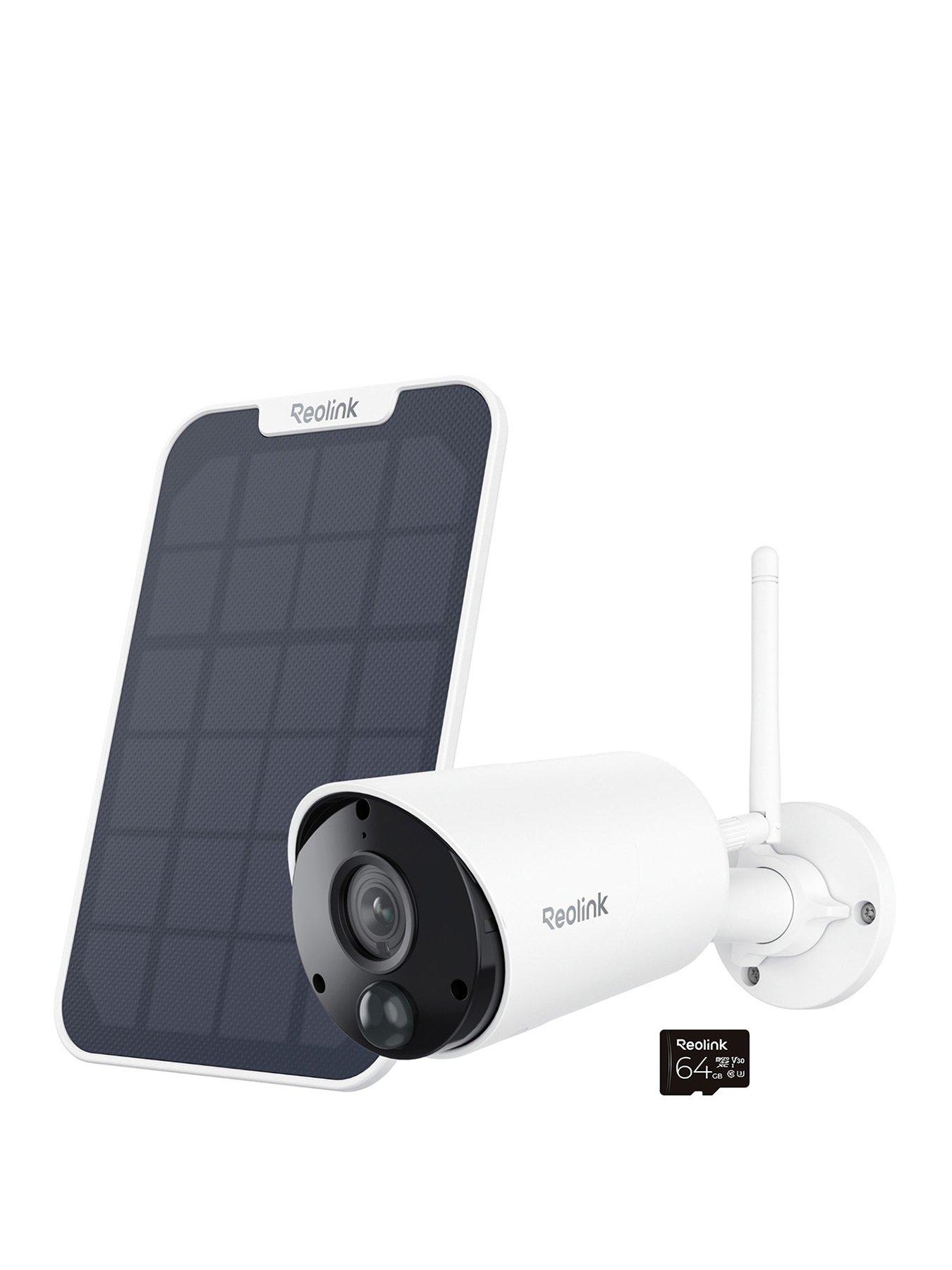 Reolink 3MP Wi-Fi Battery Security Camera for Outdoors, Smart Detection, No Monthly Fees, Argus Series B320+Solar Panel + 64GB SD Card