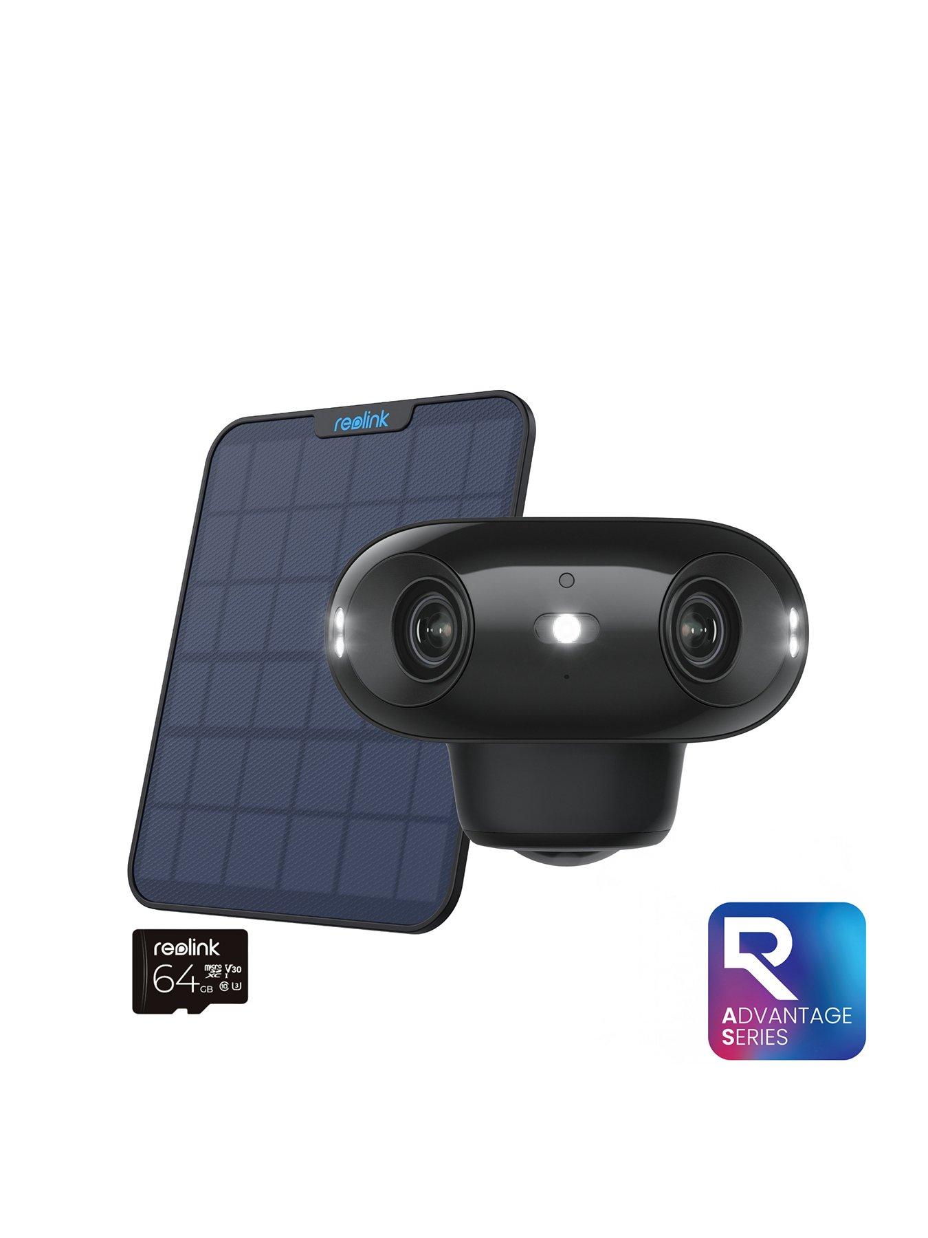 Reolink 4K Wireless Outdoor Battery Security Camera, 180° View, ColorX Night Vision, Argus Series B740X+Solar Panel 2 + 64GB SD Card