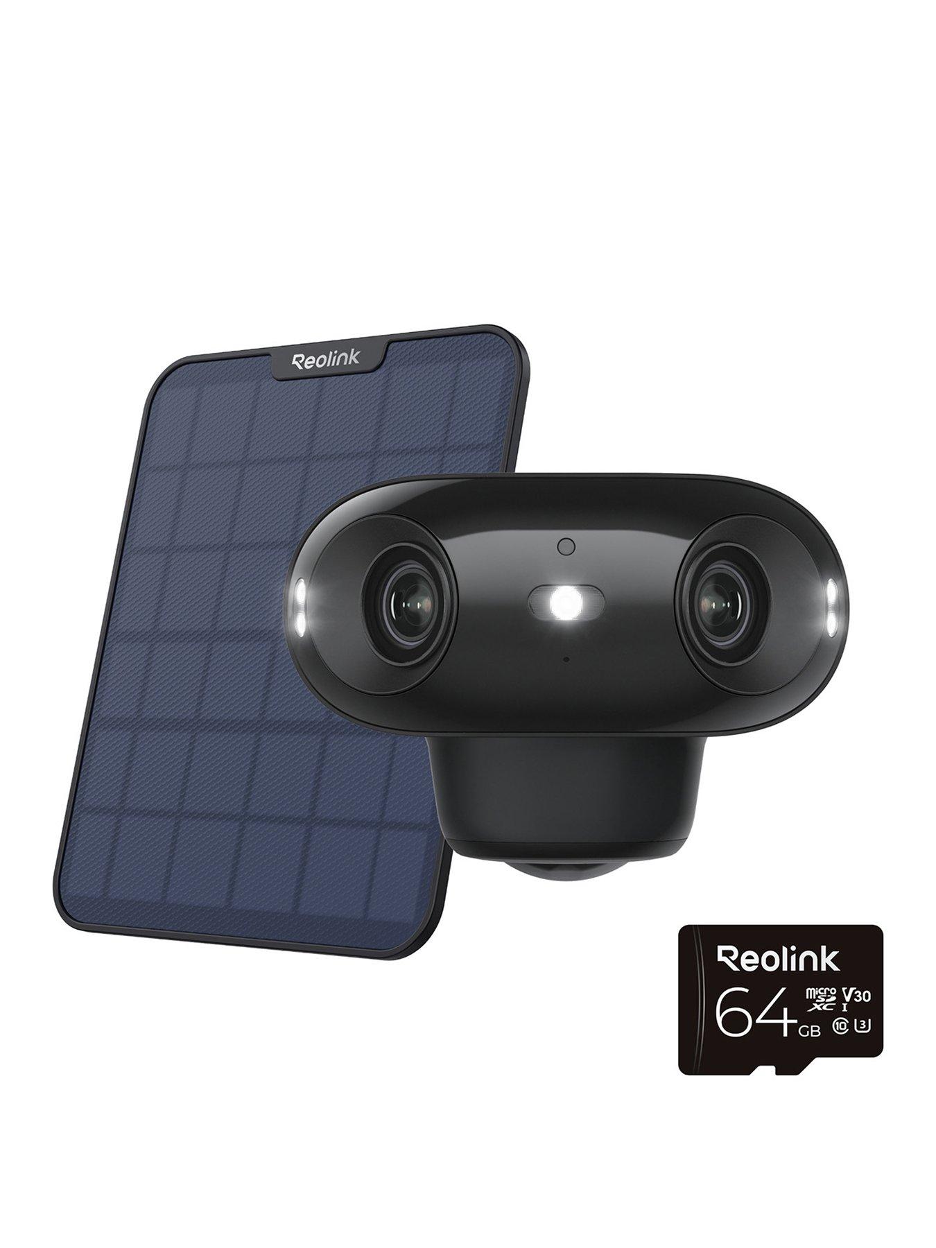 Reolink 4K Wireless Outdoor Battery Security Camera, 180° View, ColorX Night Vision, Argus Series B740X+Solar Panel 2 + 64GB SD Card