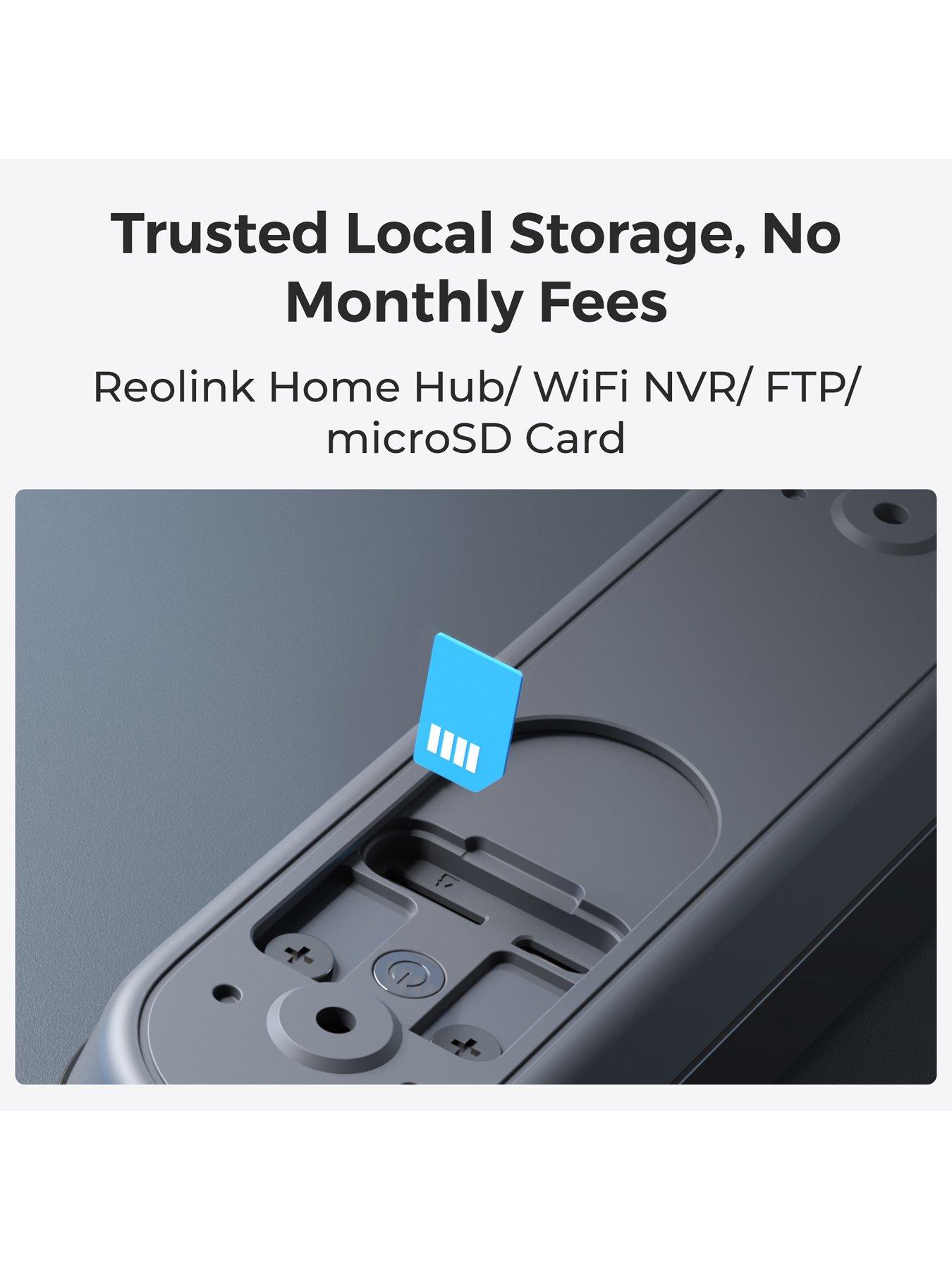 Image 4 of 7 of Reolink 2K 4MP Battery Doorbell, Smart Detection &amp; Chime Included, 2.4/5GHz WiFi, Night Vision, 2-Way Talk D340B with Chime + 64GB SD Card