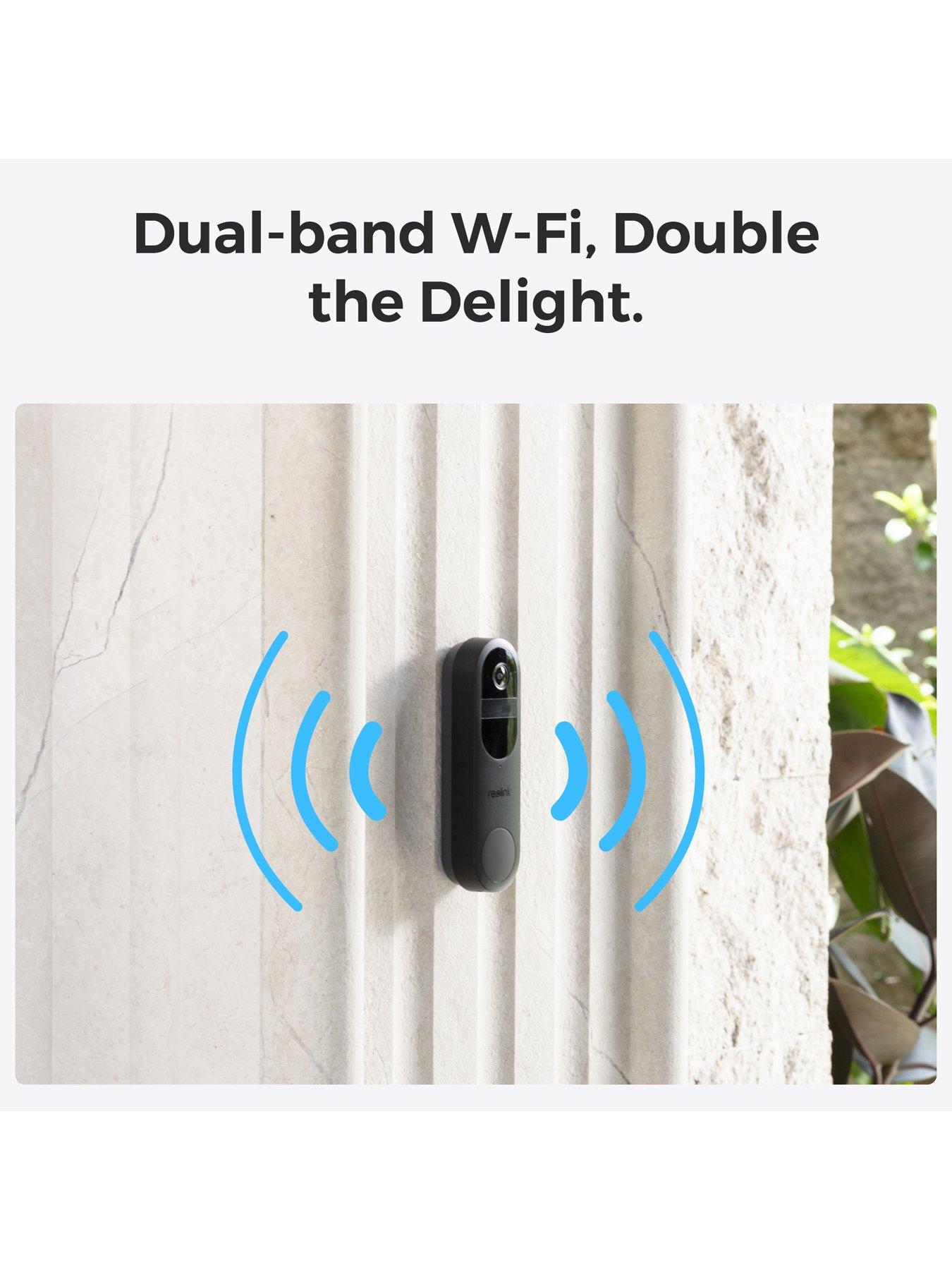 Image 5 of 7 of Reolink 2K 4MP Battery Doorbell, Smart Detection &amp; Chime Included, 2.4/5GHz WiFi, Night Vision, 2-Way Talk D340B with Chime + 64GB SD Card