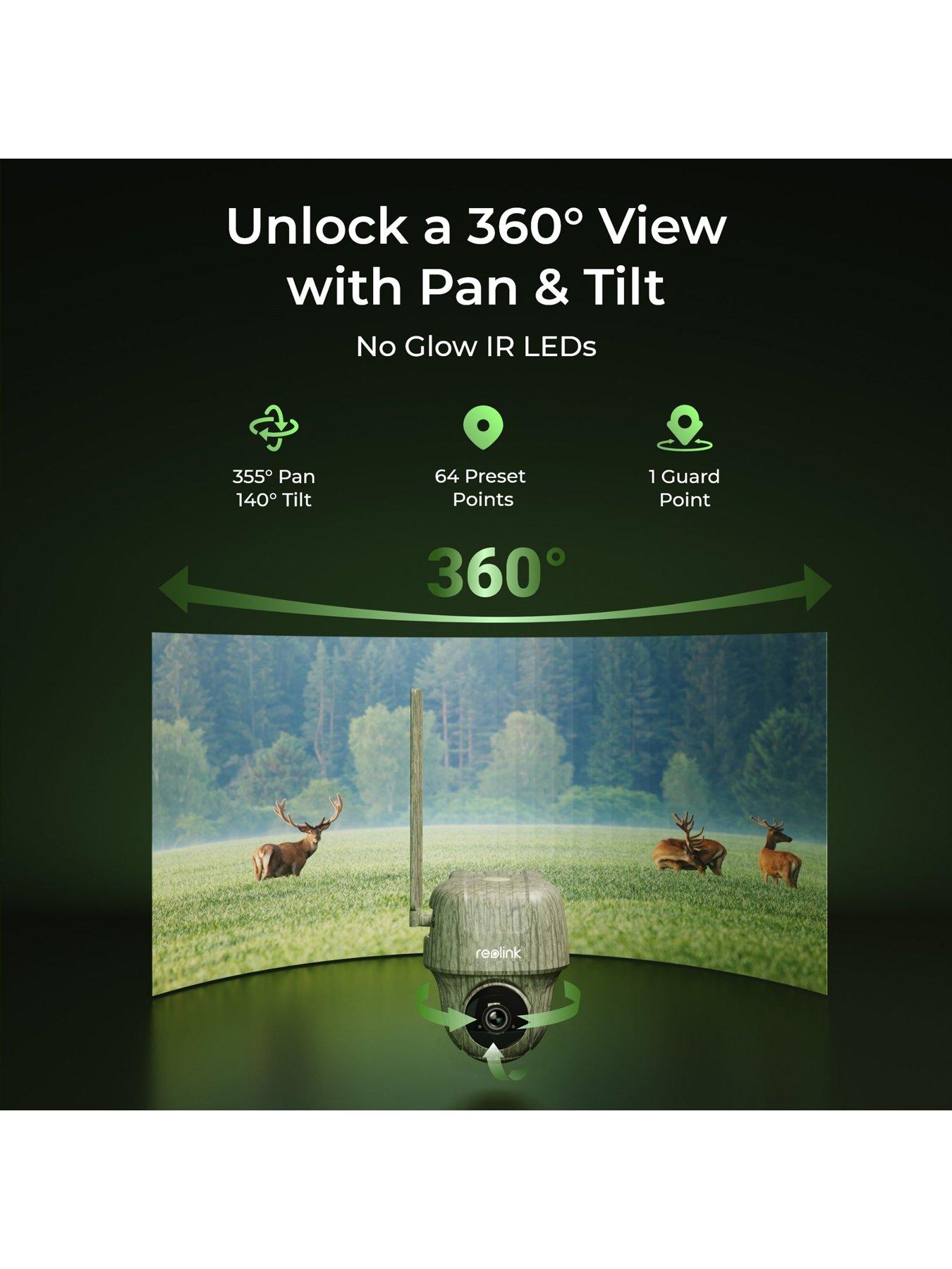 Image 5 of 7 of Reolink Battery PT Wildlife 4G LTE Camera, Animal Detection &amp; Recognition,4K 360&deg; View Go Series G450 with Solar Panel 2 + 64GB SD Card