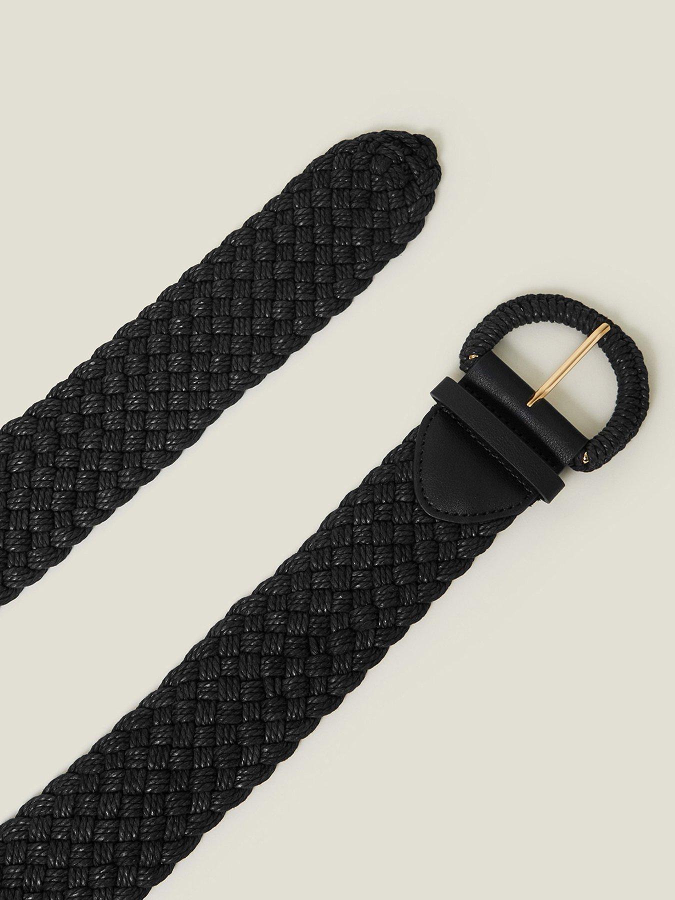 Image 3 of 3 of Accessorize Woven Buckle Belt - Black