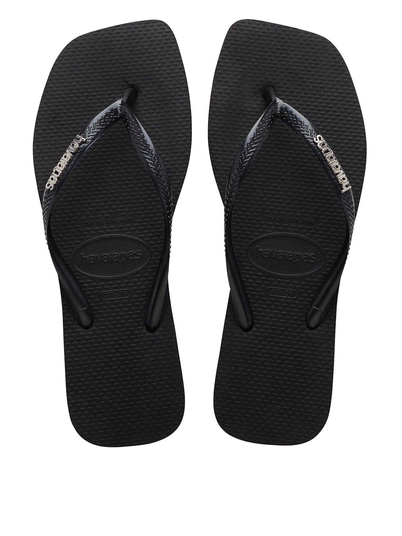 Havaianas Square Logo Flip Flops - Black