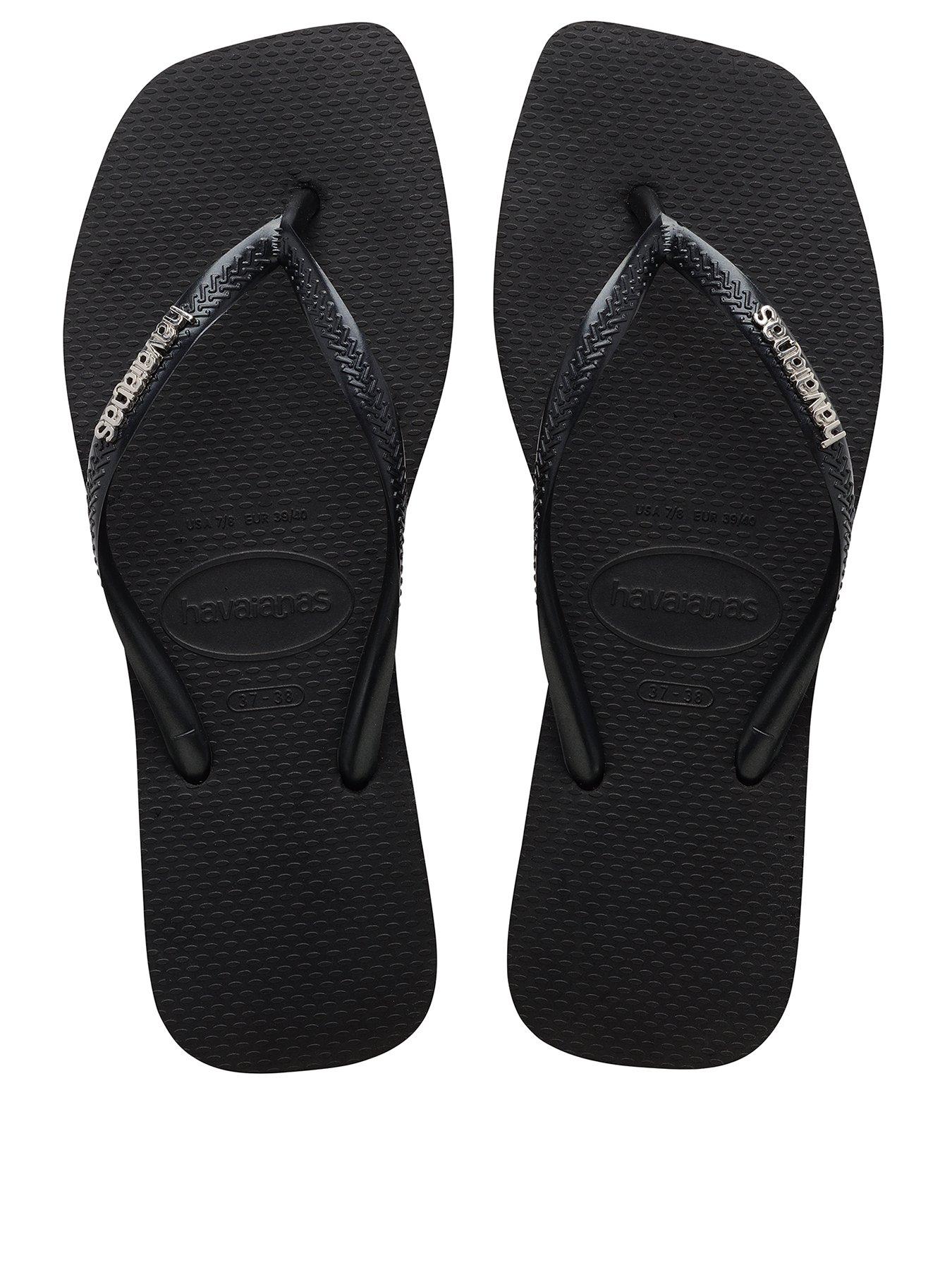 image of havaianas-square-logo-flip-flops-black