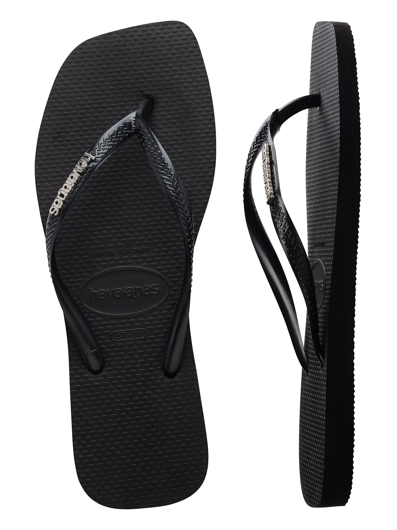  image of havaianas-square-logo-flip-flops-black