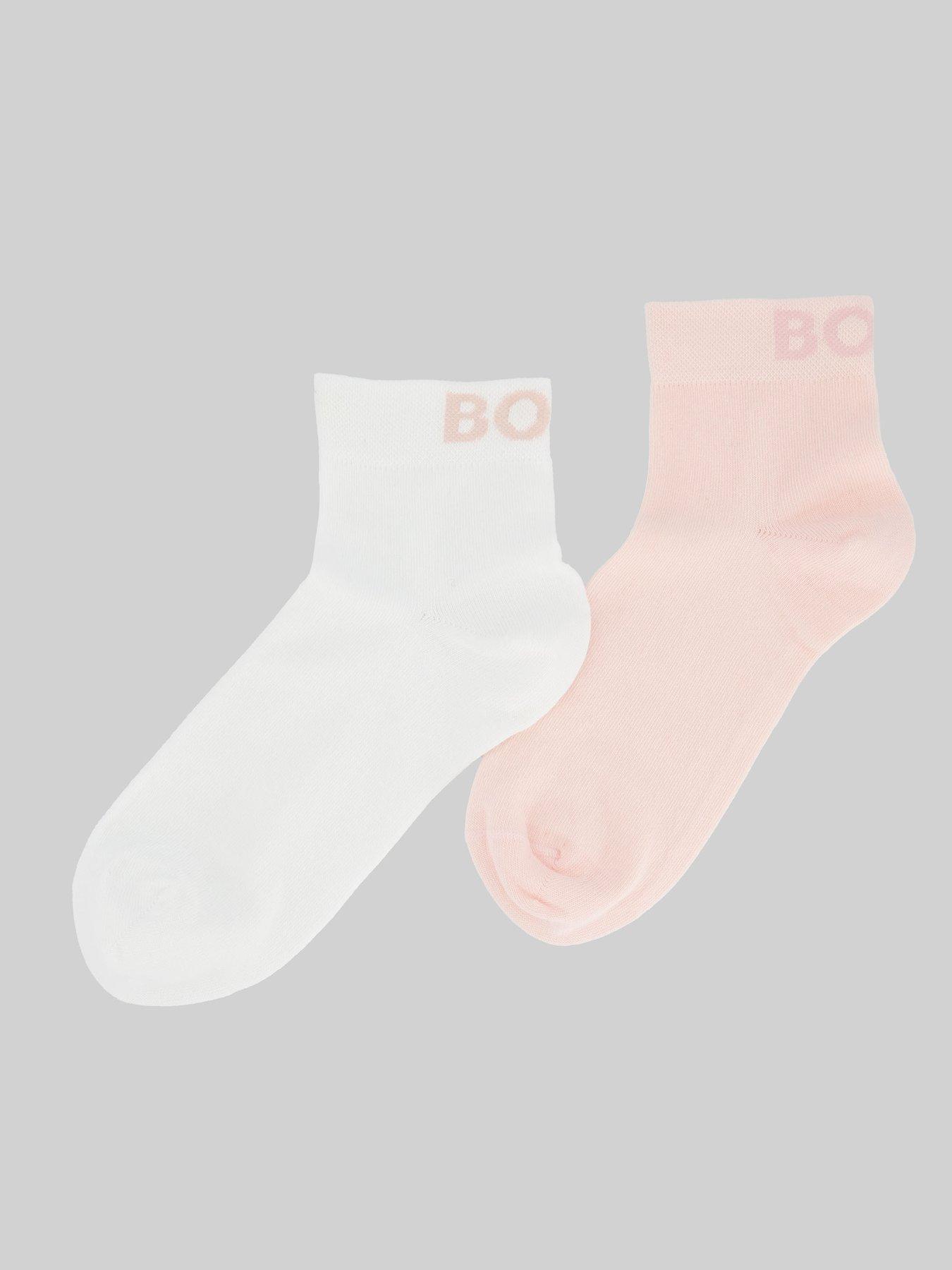 undefined 2 Pack Logo Socks - Pink