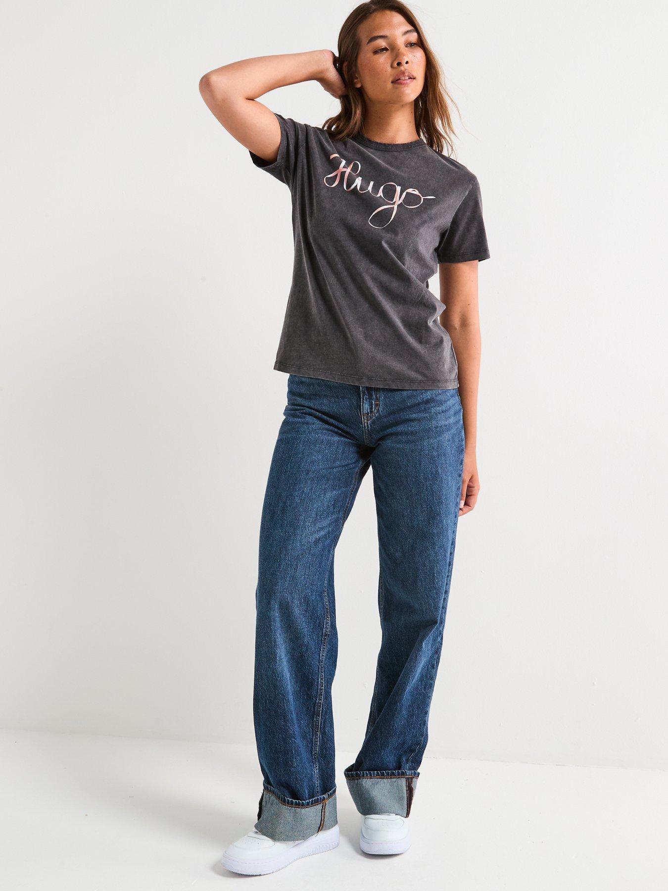 Image 3 of 4 of HUGO Damacia Logo T-Shirt - Black