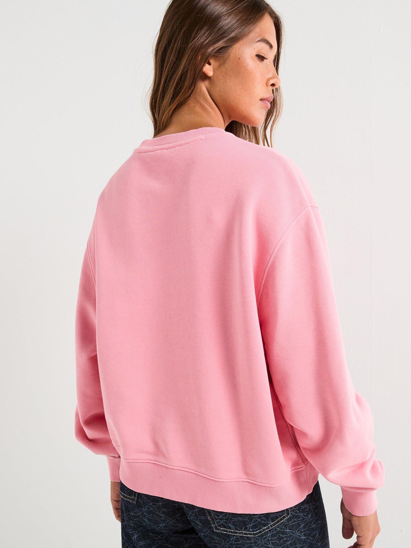 Image 2 of 5 of HUGO Deroxina Logo Crew Neck Sweat Top - Pink