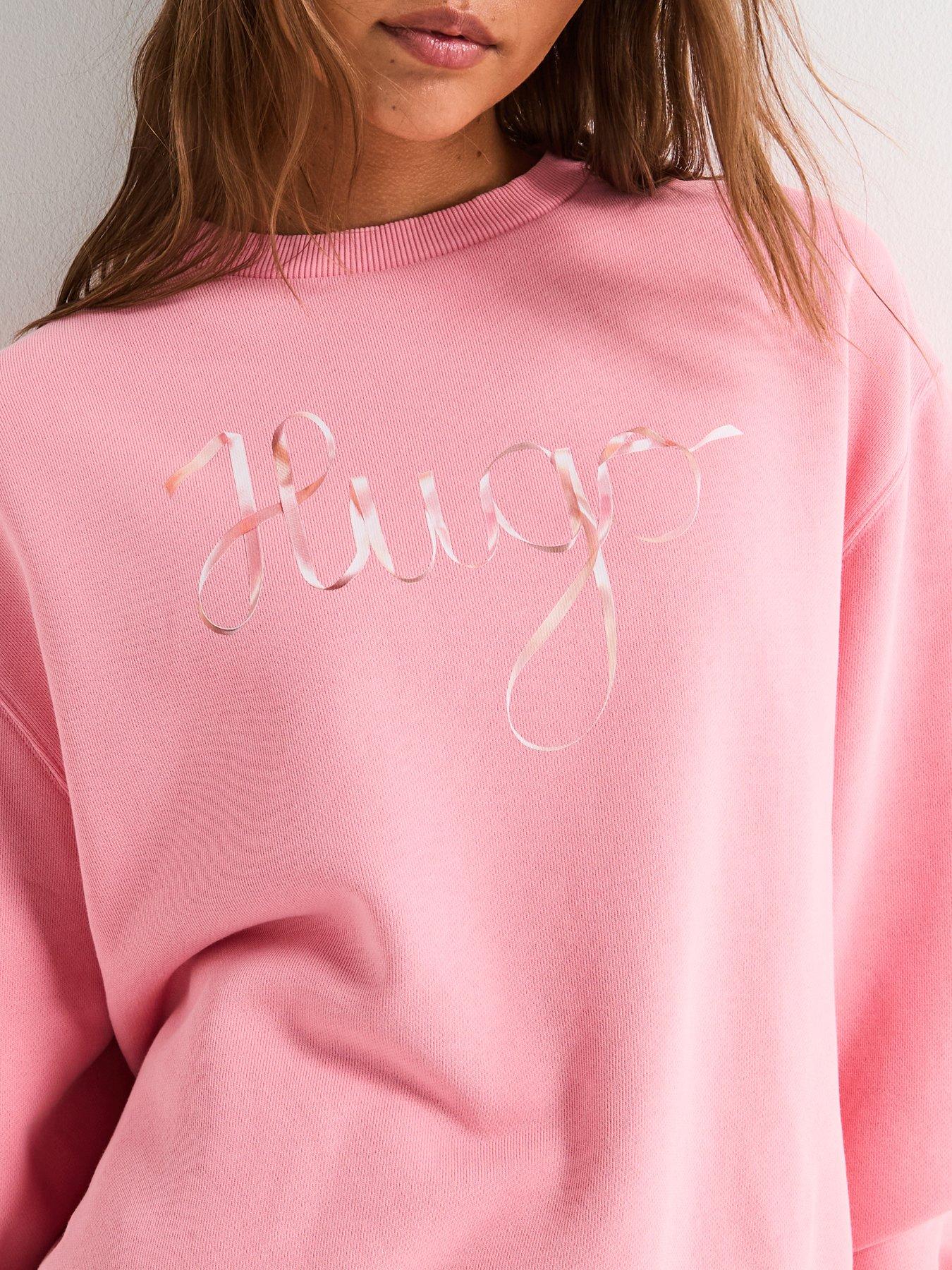 Image 4 of 5 of HUGO Deroxina Logo Crew Neck Sweat Top - Pink