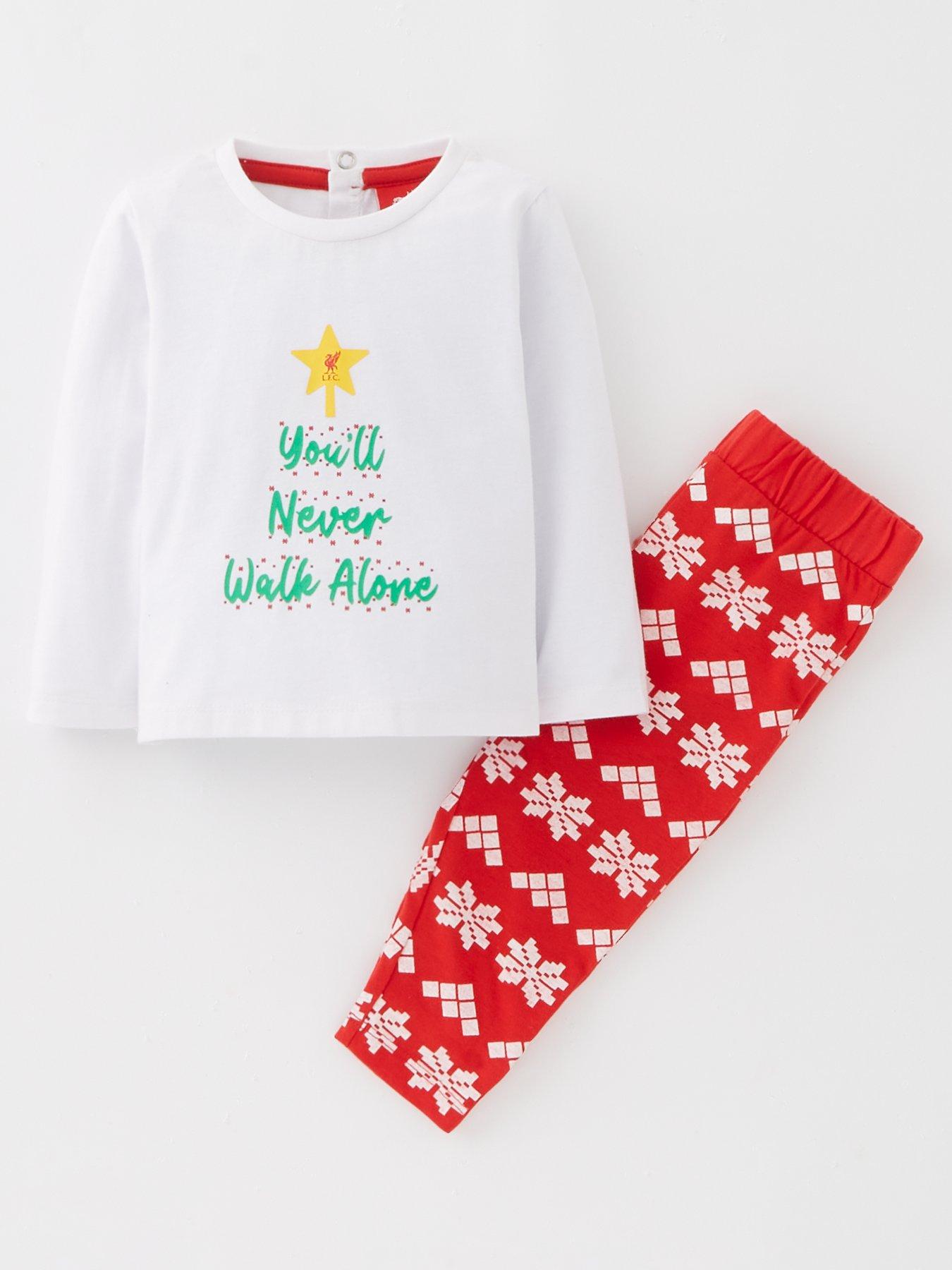 Image 2 of 5 of Liverpool FC Baby Family Christmas LFC You'll Never Walk Alone PJ- Red/White