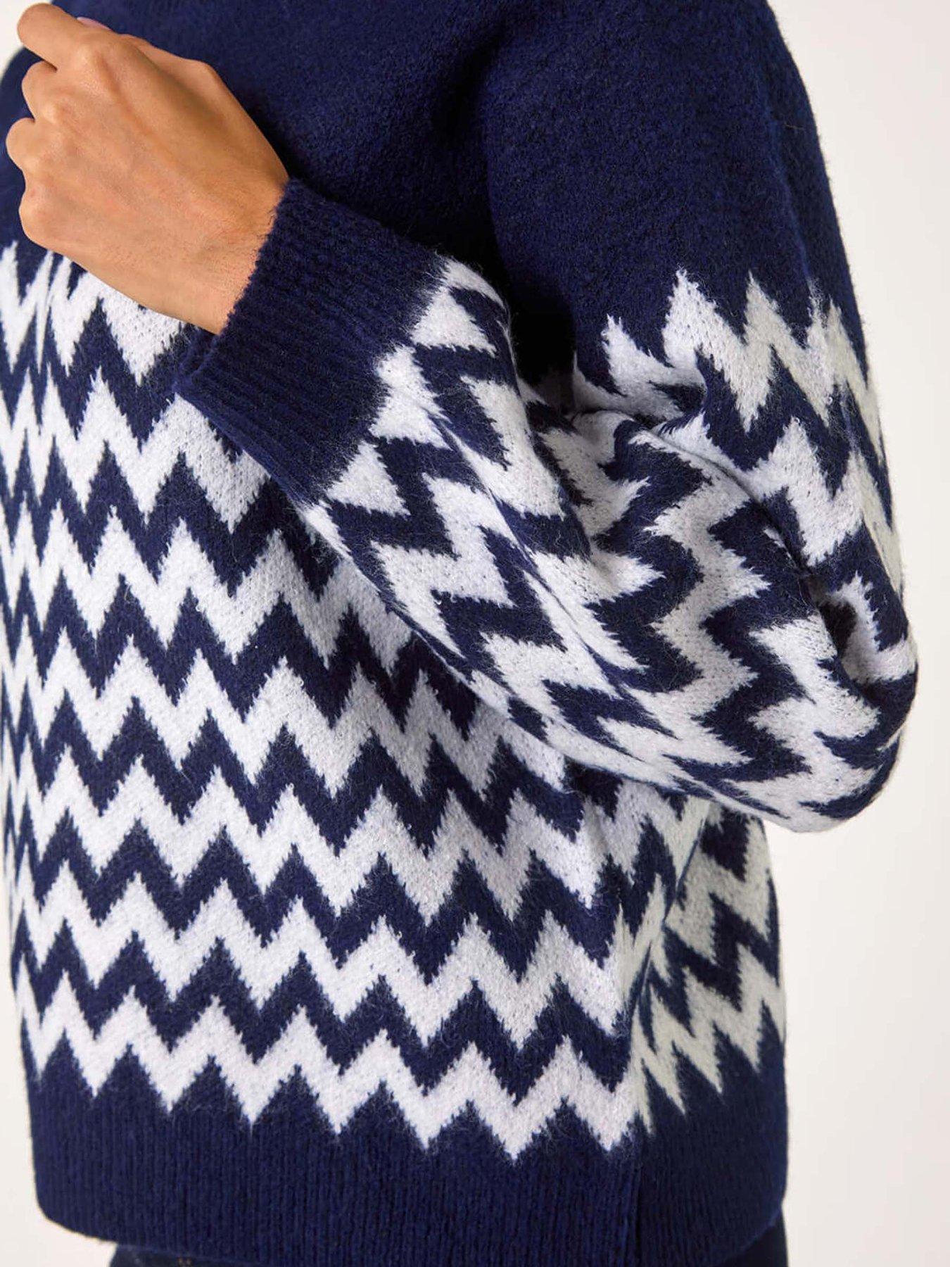 Image 5 of 5 of Roman Zig Zag Knitted Jumper - Navy
