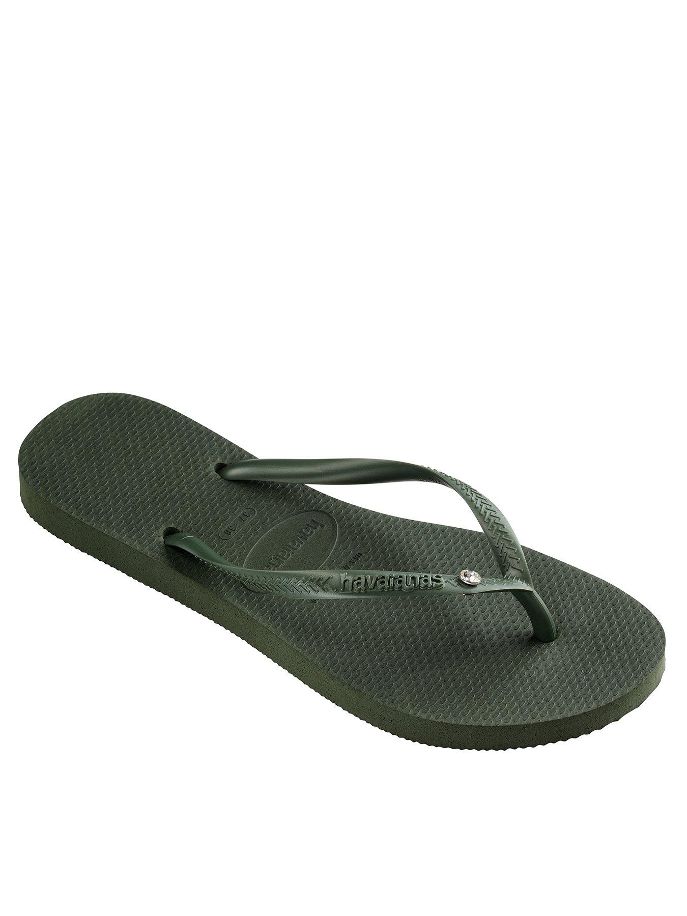  image of havaianas-slim-crystal-flip-flop-olive-green