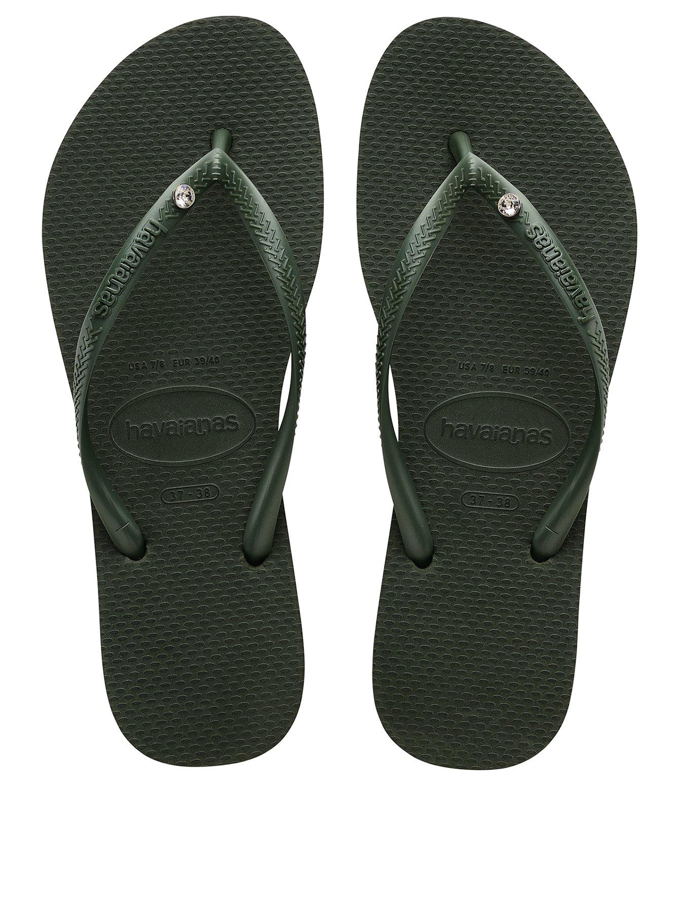  image of havaianas-slim-crystal-flip-flop-olive-green