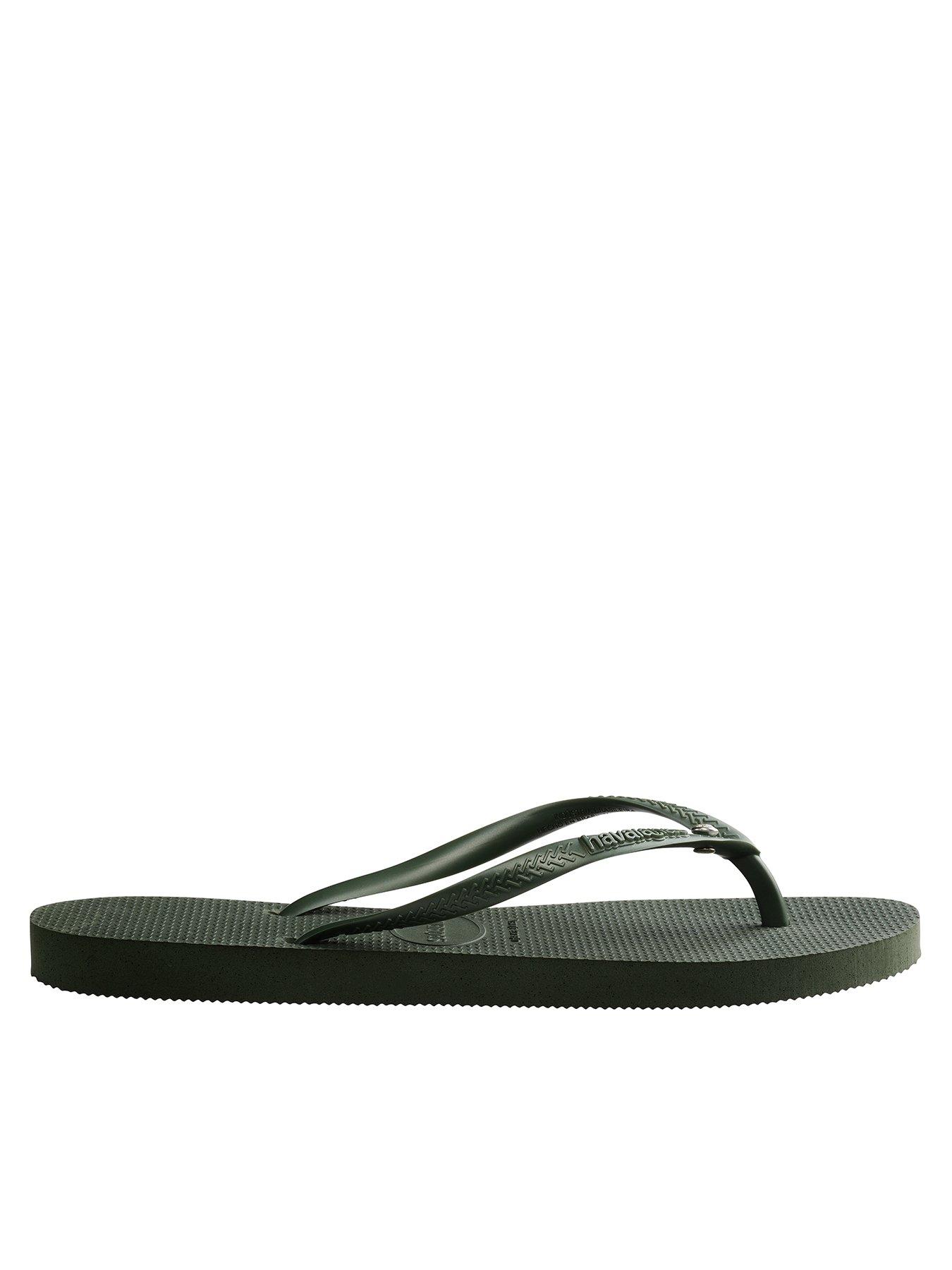  image of havaianas-slim-crystal-flip-flop-olive-green