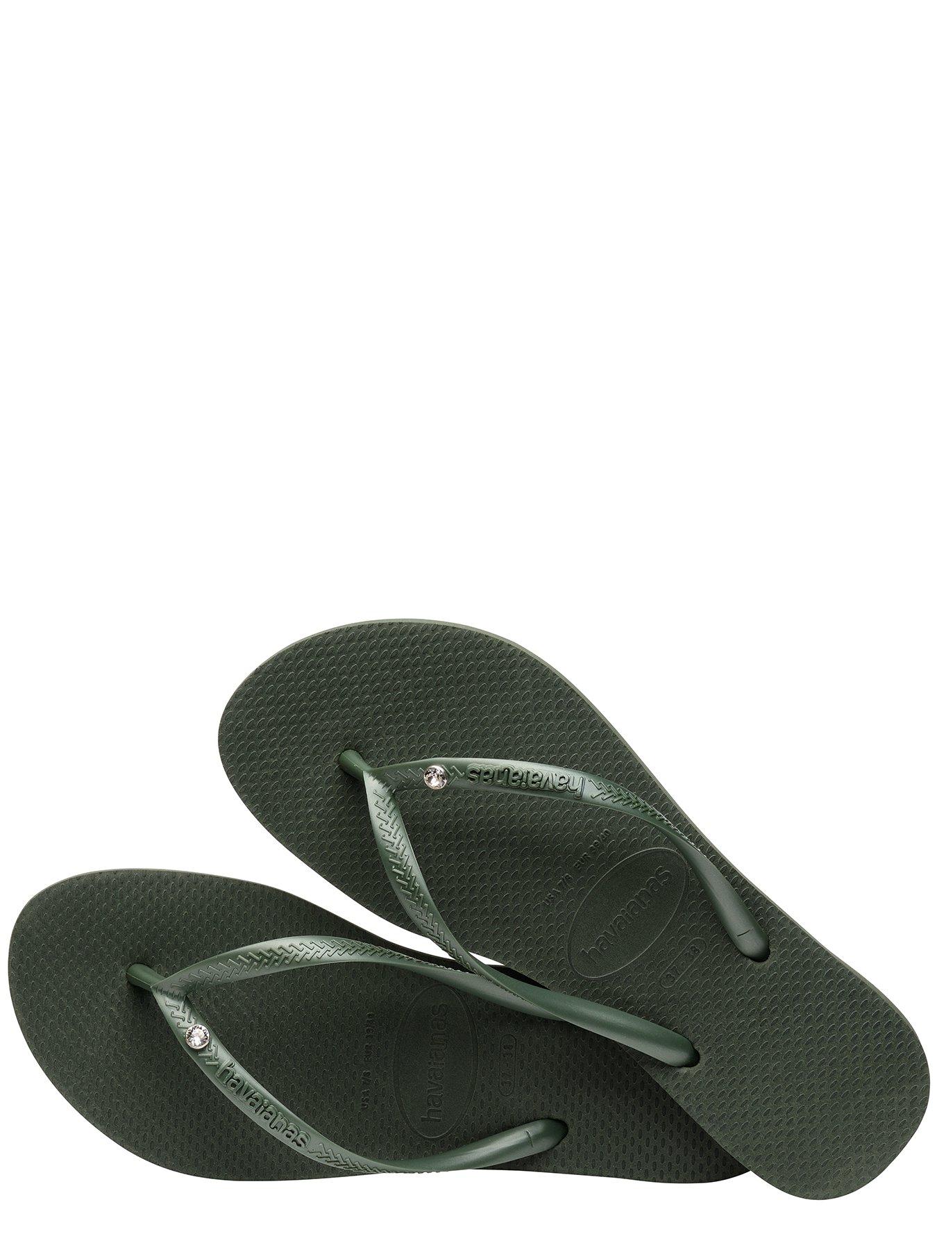  image of havaianas-slim-crystal-flip-flop-olive-green