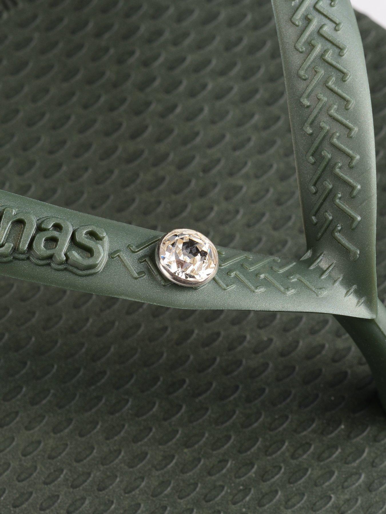  image of havaianas-slim-crystal-flip-flop-olive-green