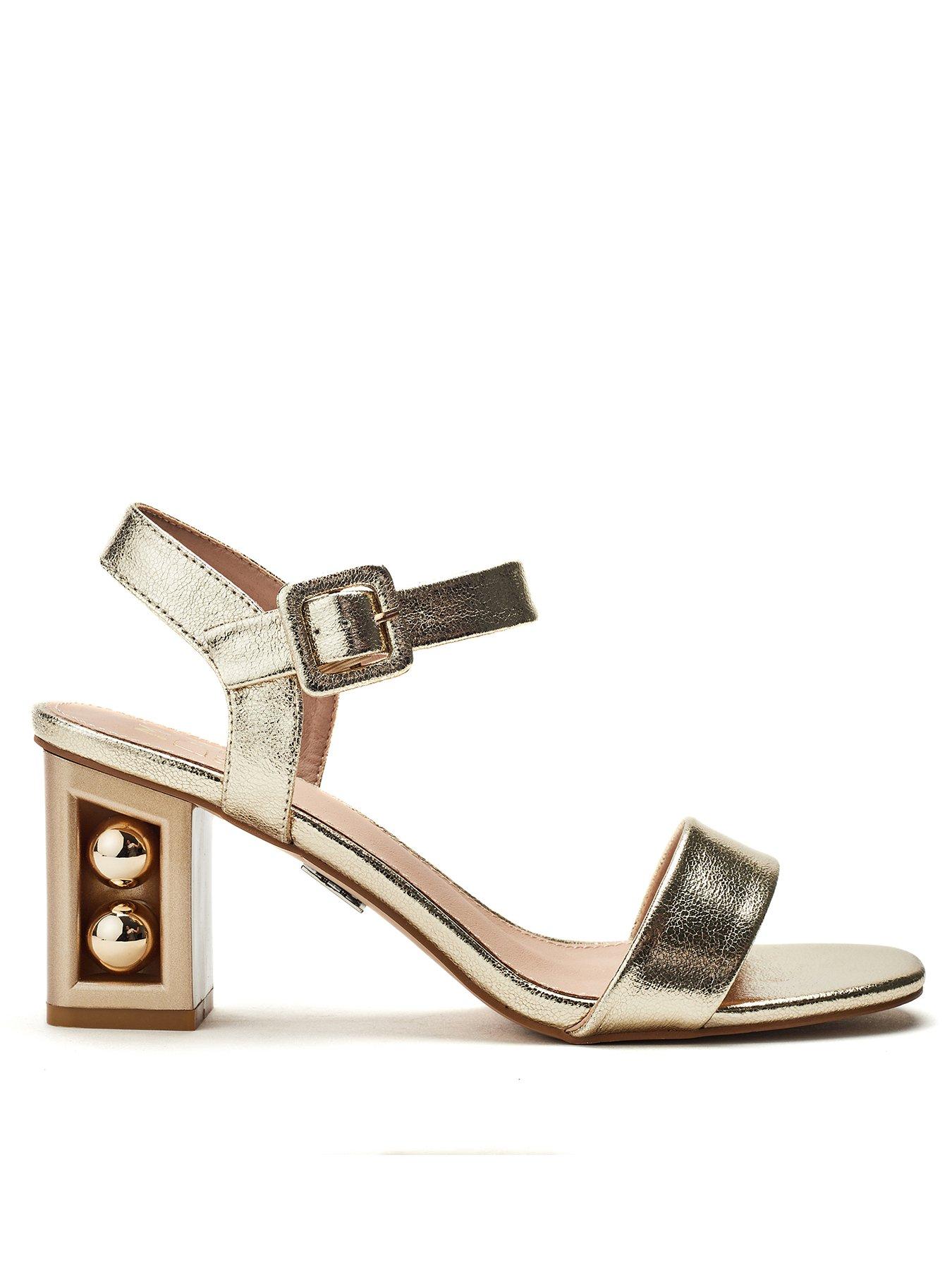 Image 1 of 4 of Moda In Pelle Sandypearl Heel Detail Sandals - Gold