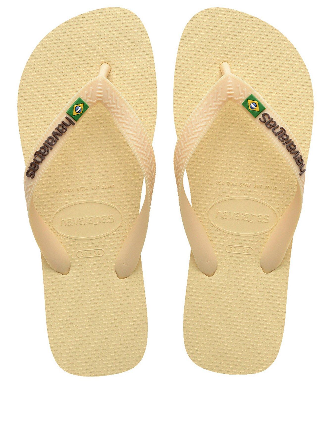 stillFront image of havaianas-brasil-logo-flip-flop-buttercream