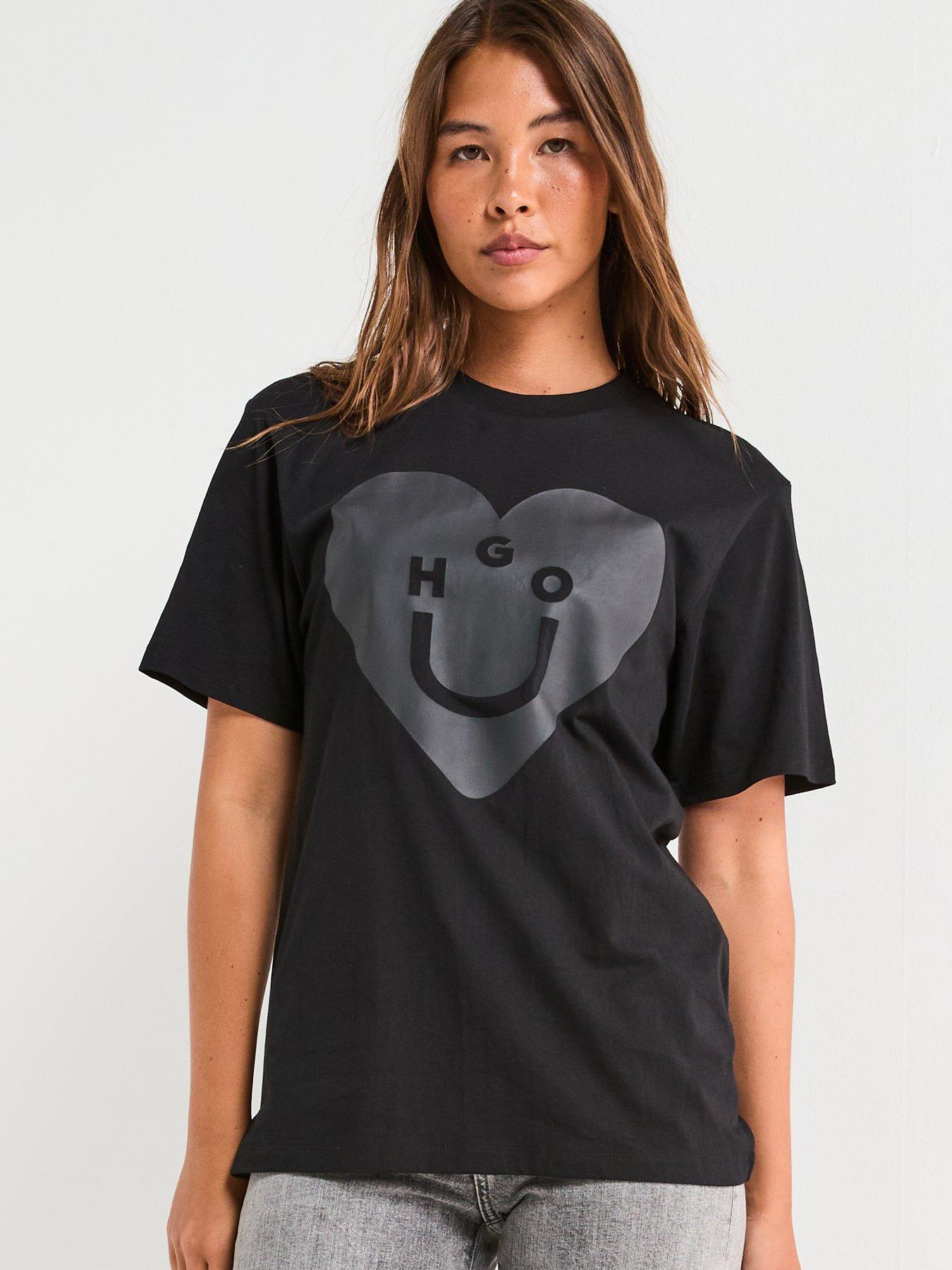 Image 1 of 6 of HUGO Vintage T-Shirt - Black