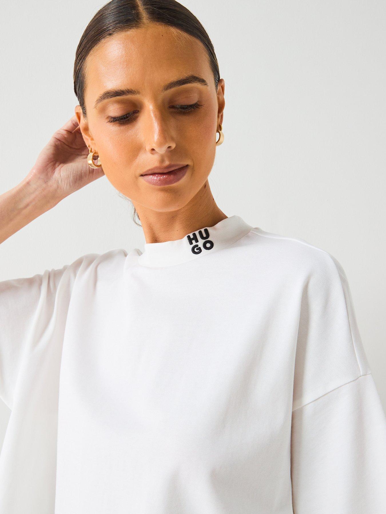 Image 4 of 5 of HUGO Damelody Logo T-Shirt - White
