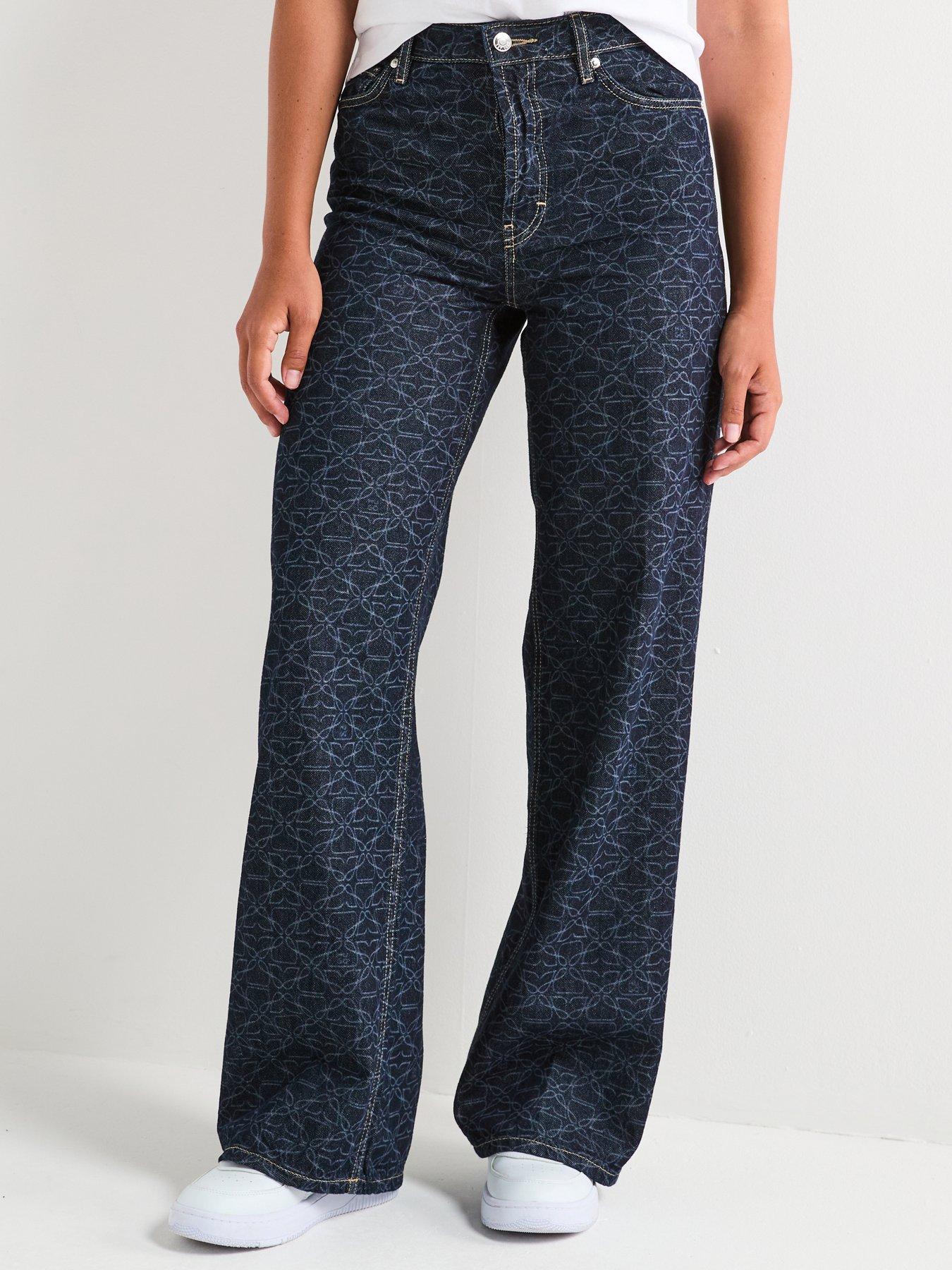 Image 1 of 6 of HUGO 937 Wide Leg Jean - Navy