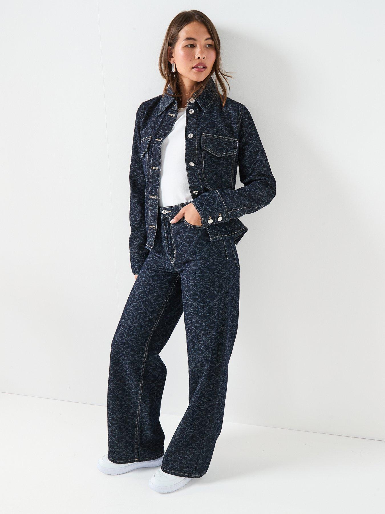 Image 6 of 6 of HUGO 937 Wide Leg Jean - Navy