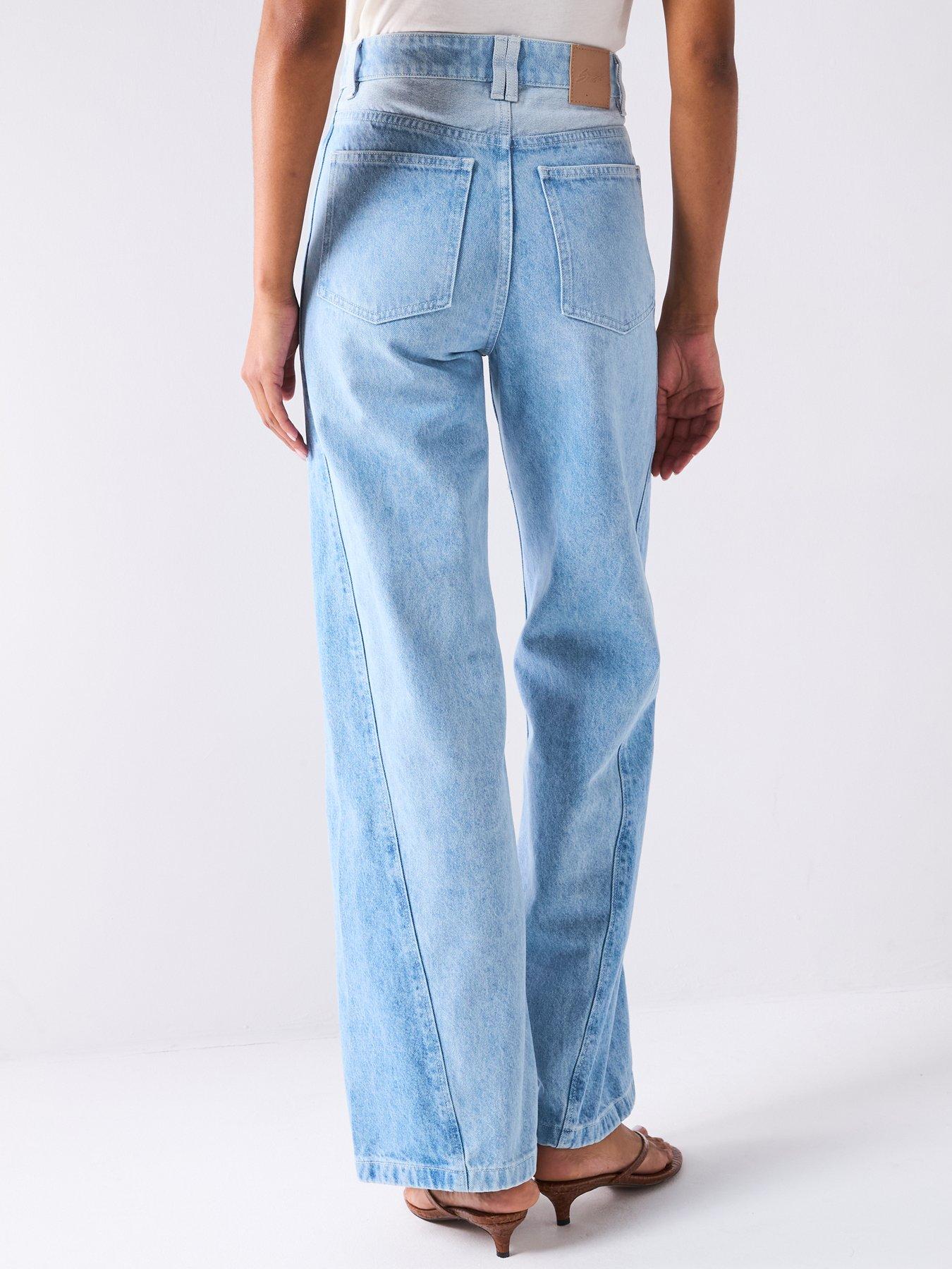 Image 2 of 6 of BOSS Cross Panel Jeans Wide Leg - Light Denim