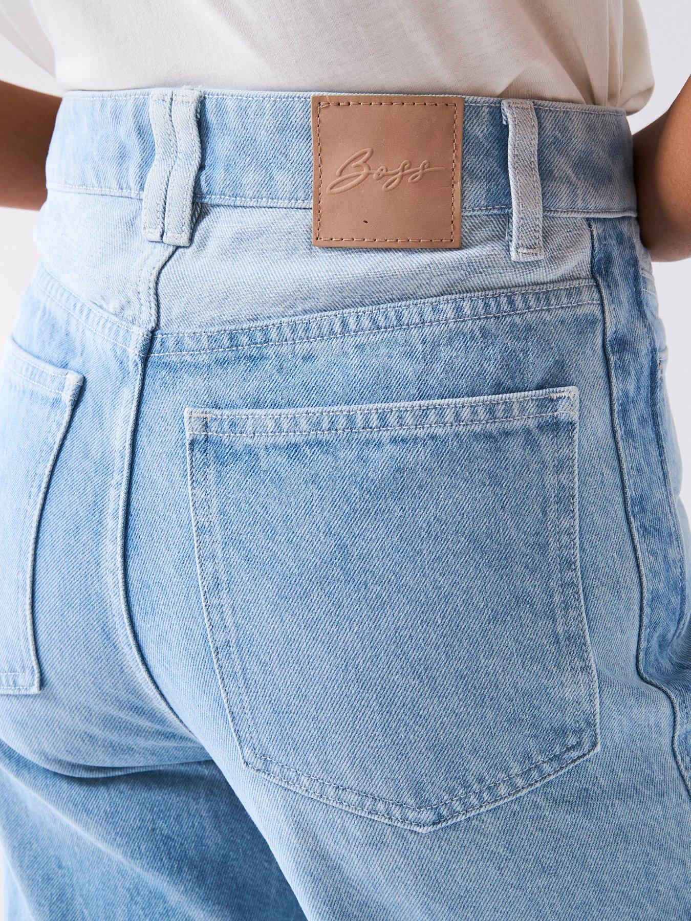 Image 4 of 6 of BOSS Cross Panel Jeans Wide Leg - Light Denim