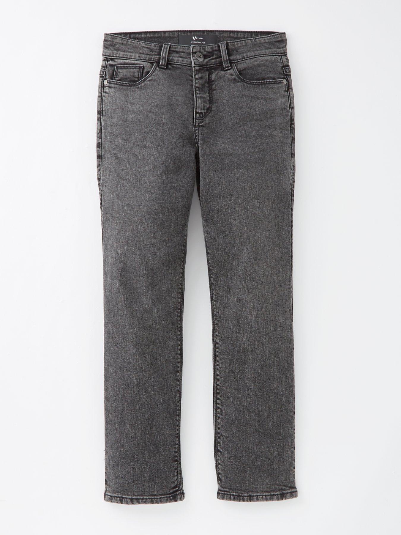 Image 1 of 4 of V by Very Boys Acid Wash Straight Leg Jeans - Grey