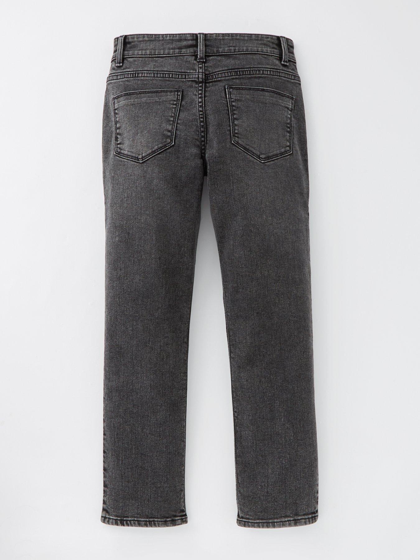 Image 2 of 4 of V by Very Boys Acid Wash Straight Leg Jeans - Grey
