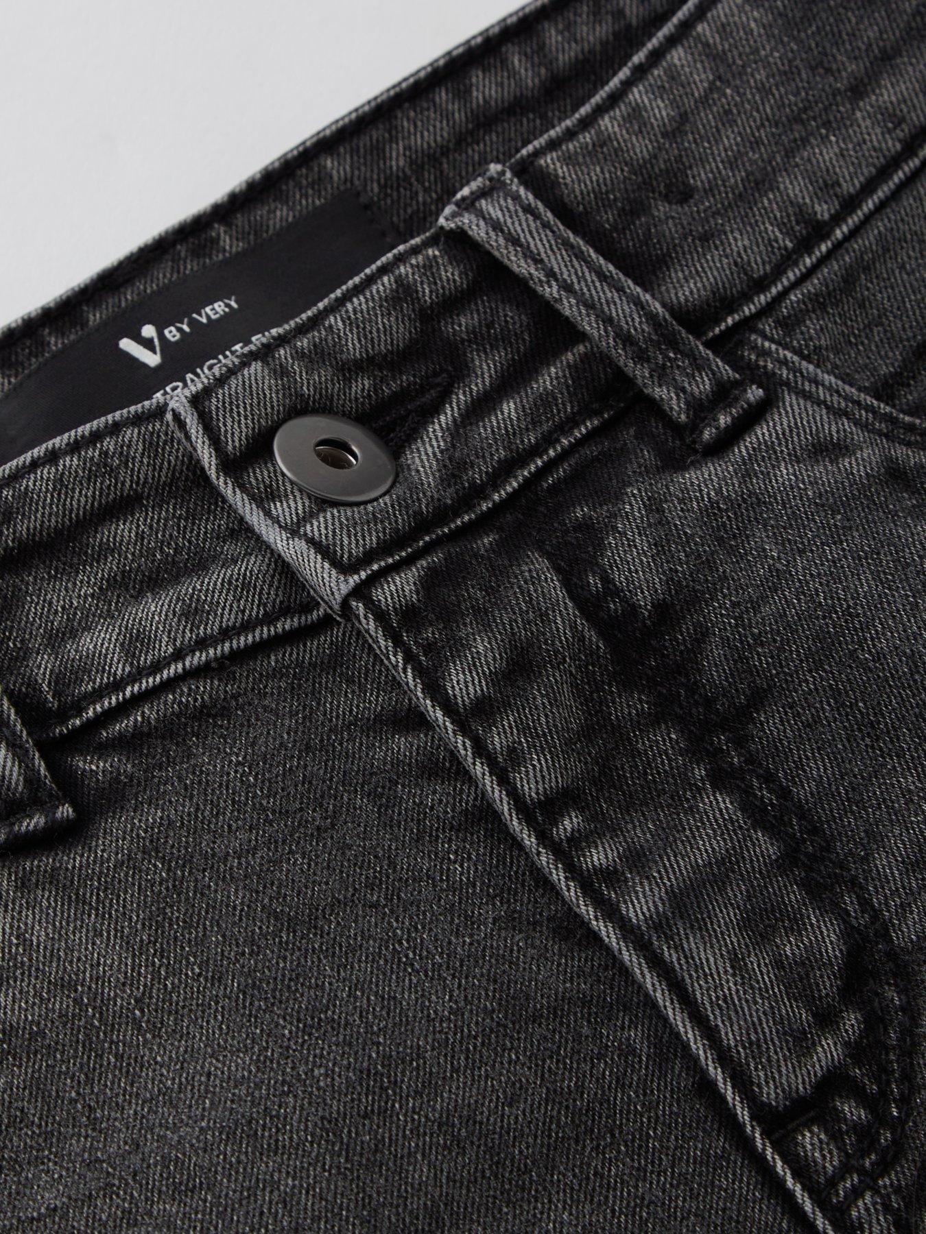Image 3 of 4 of V by Very Boys Acid Wash Straight Leg Jeans - Grey