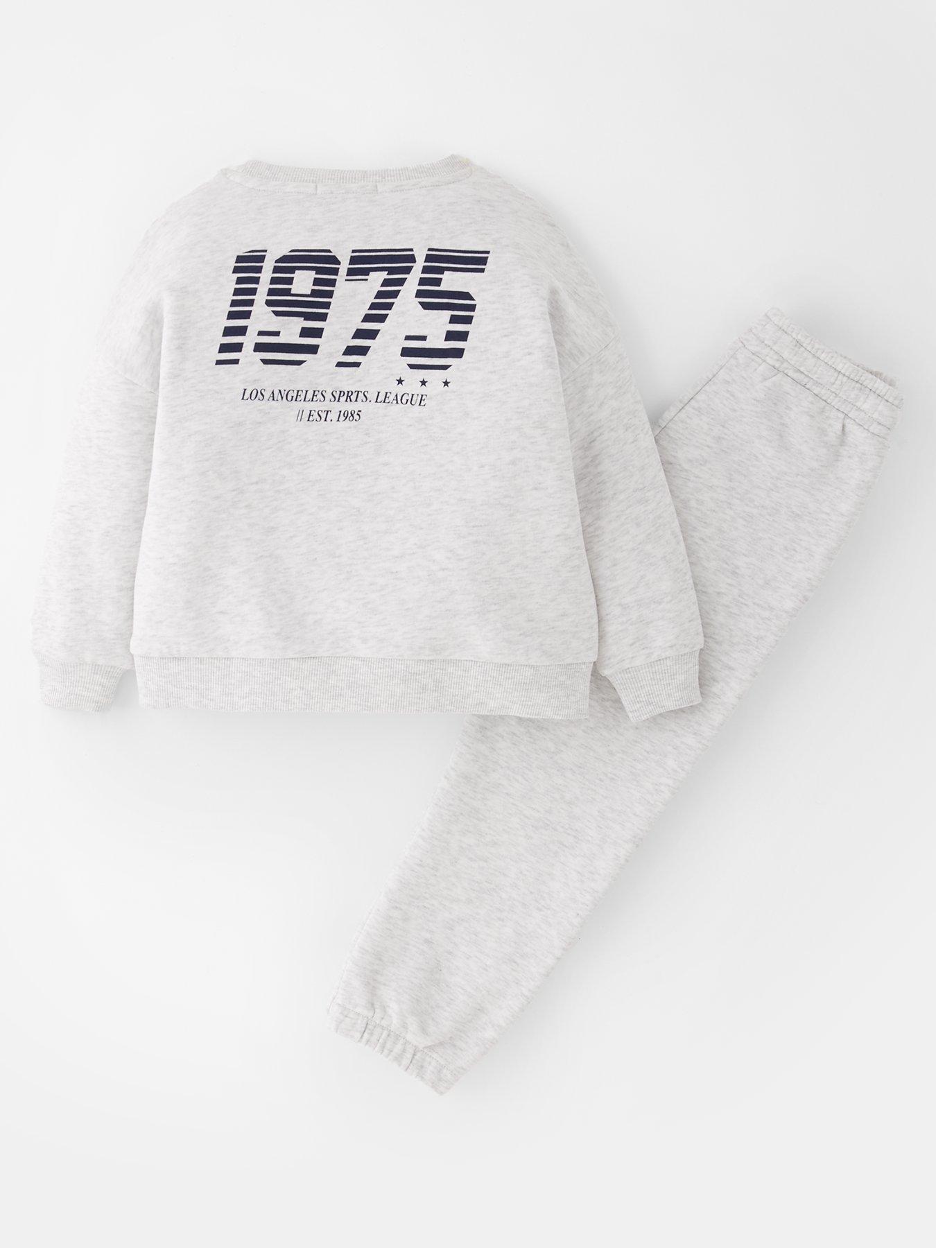 Image 2 of 4 of The Very Collection Boys Sporty Logo Sweatshirt And Jogger Set - Grey